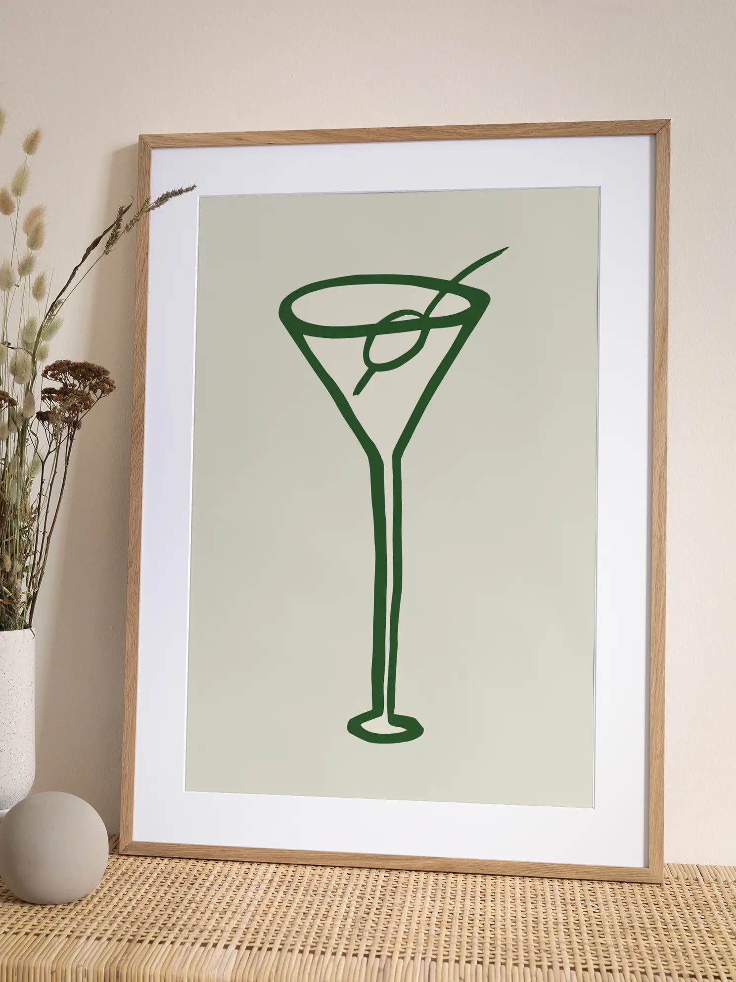 Green Martini Sketch Poster