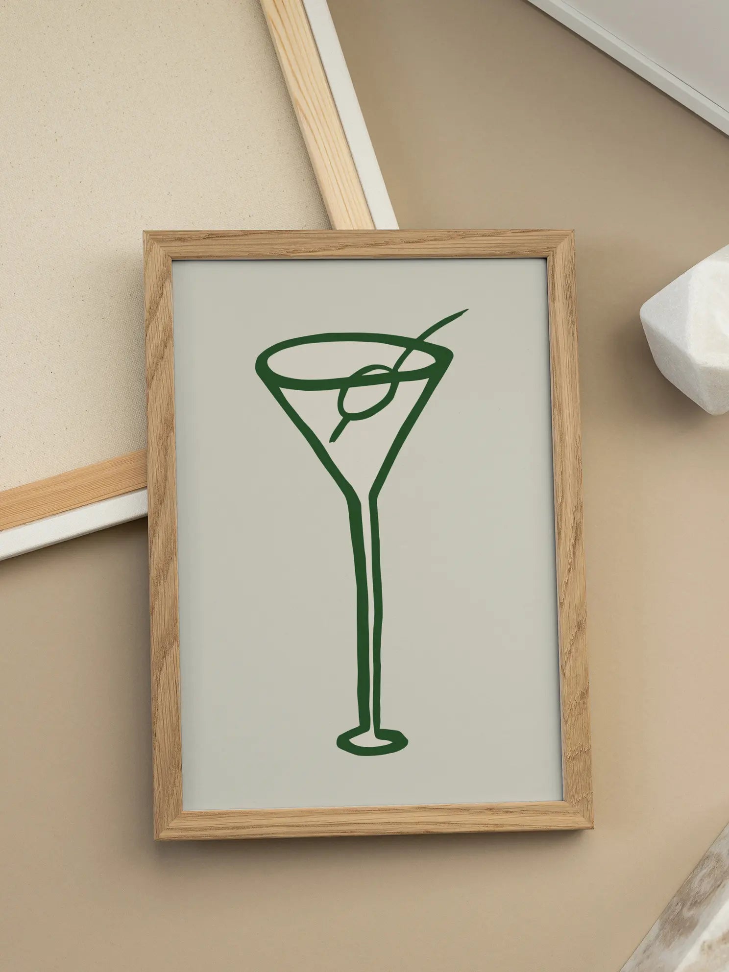 Green Martini Sketch Poster