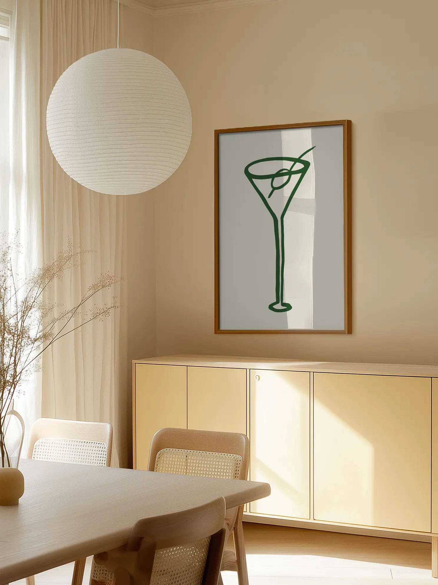 Green Martini Sketch Poster