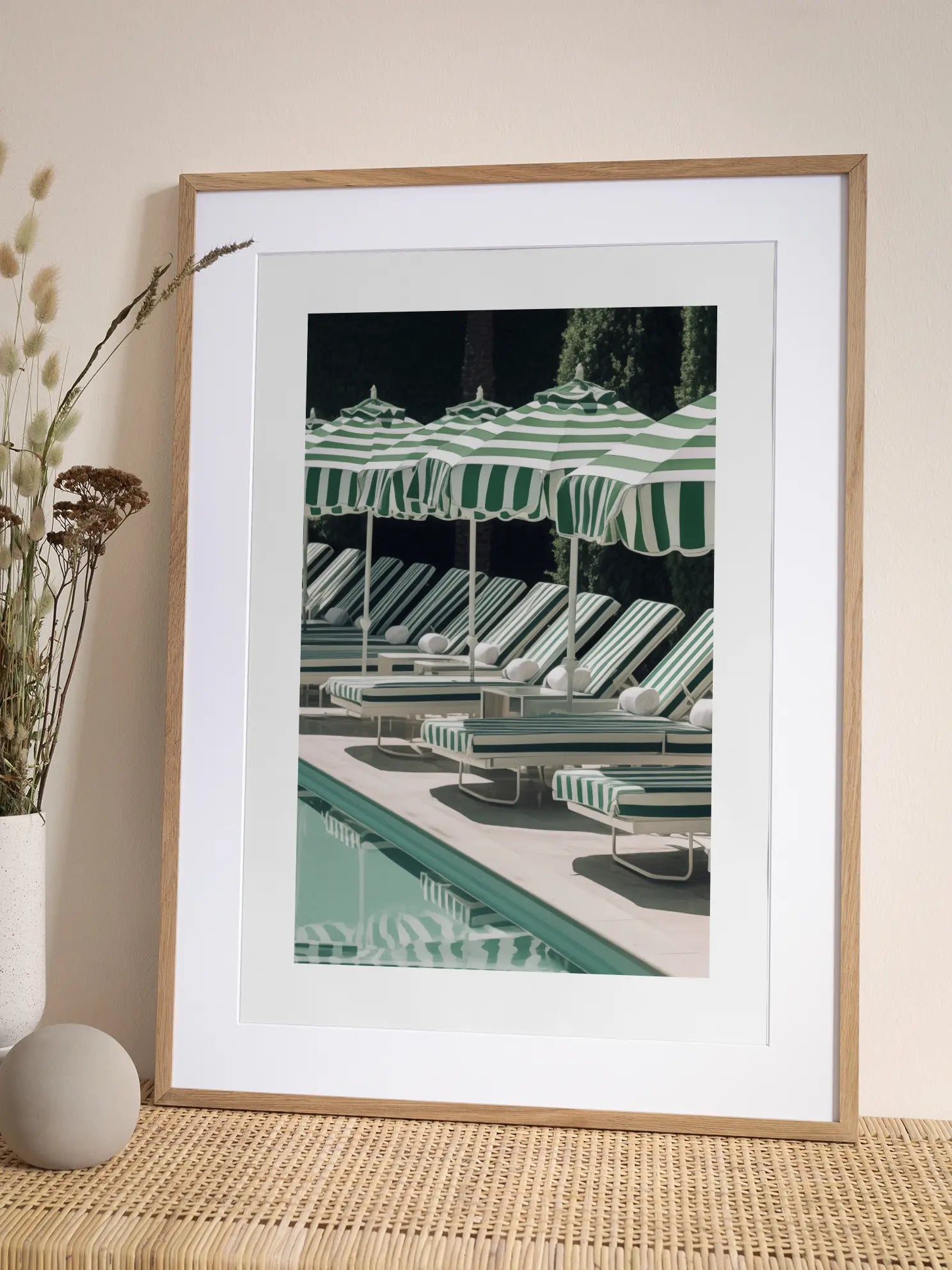 Green Poolside Poster