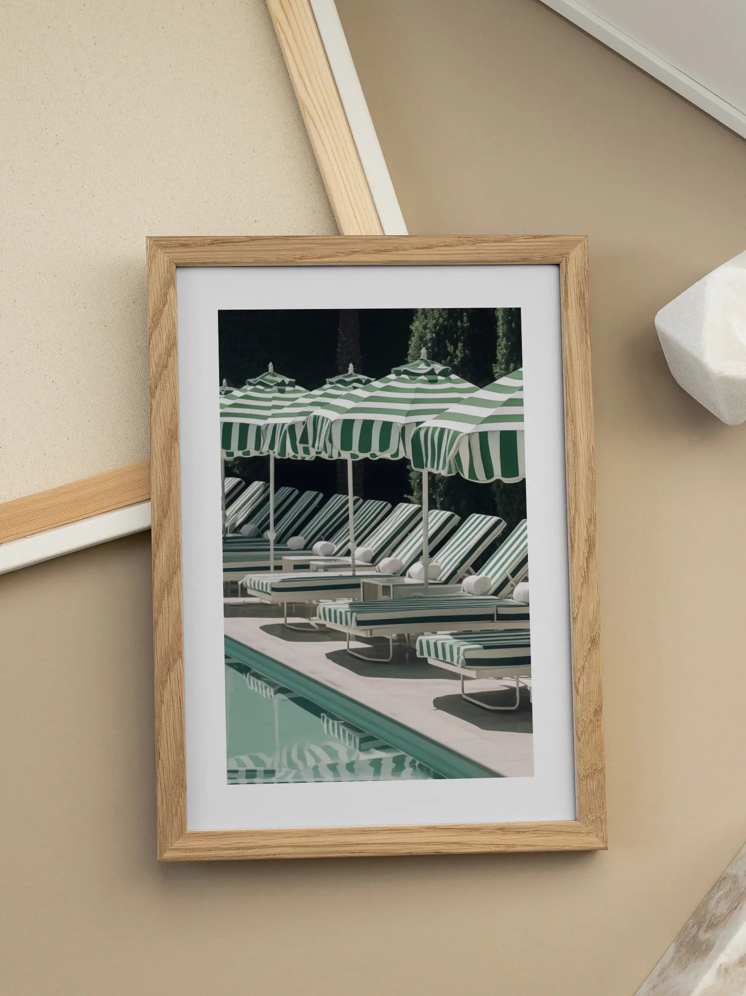 Green Poolside Poster