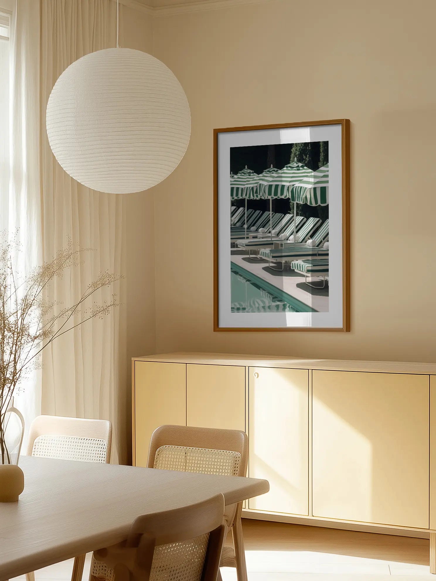 Green Poolside Poster