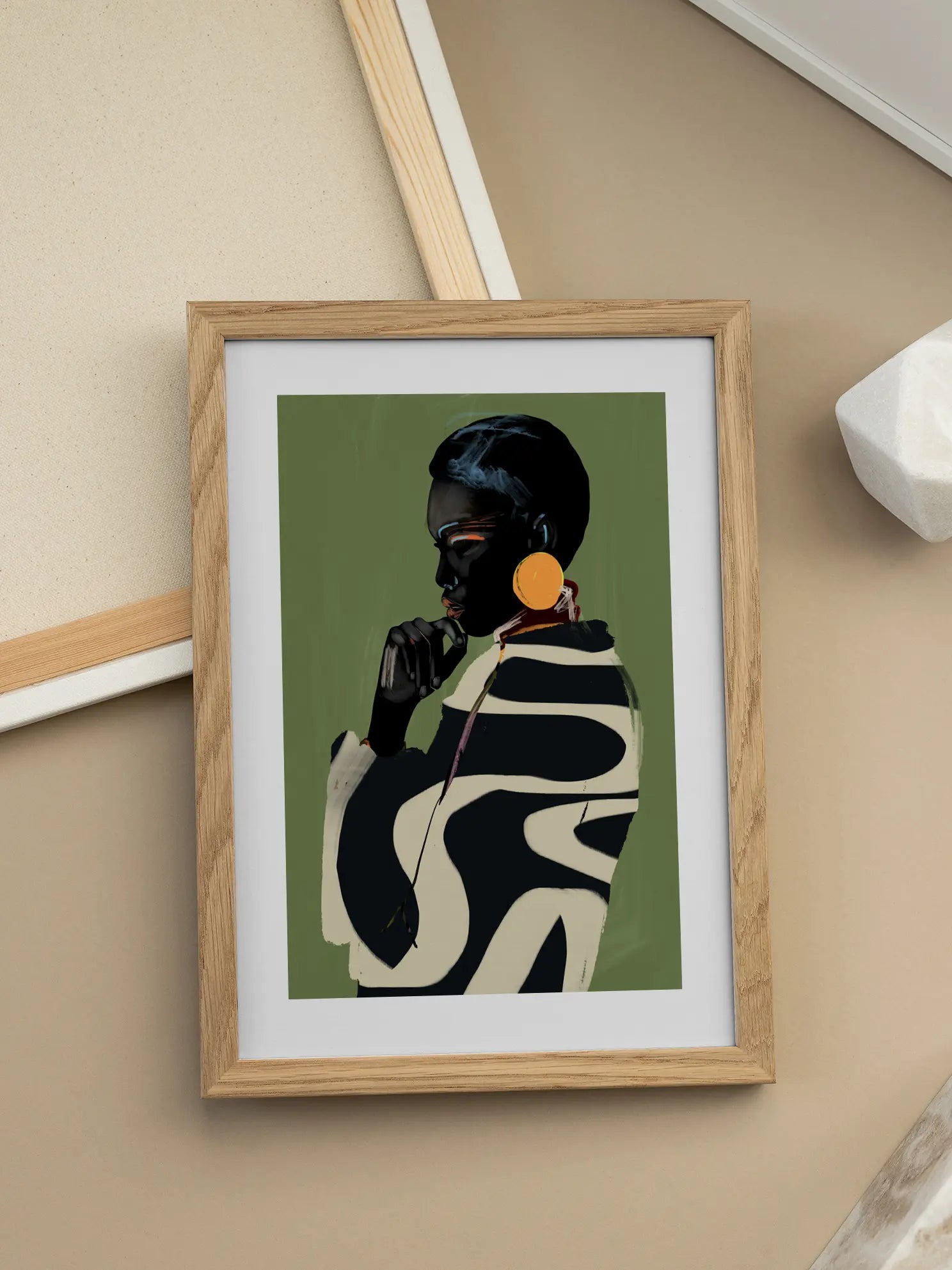 Green Portrait Poster