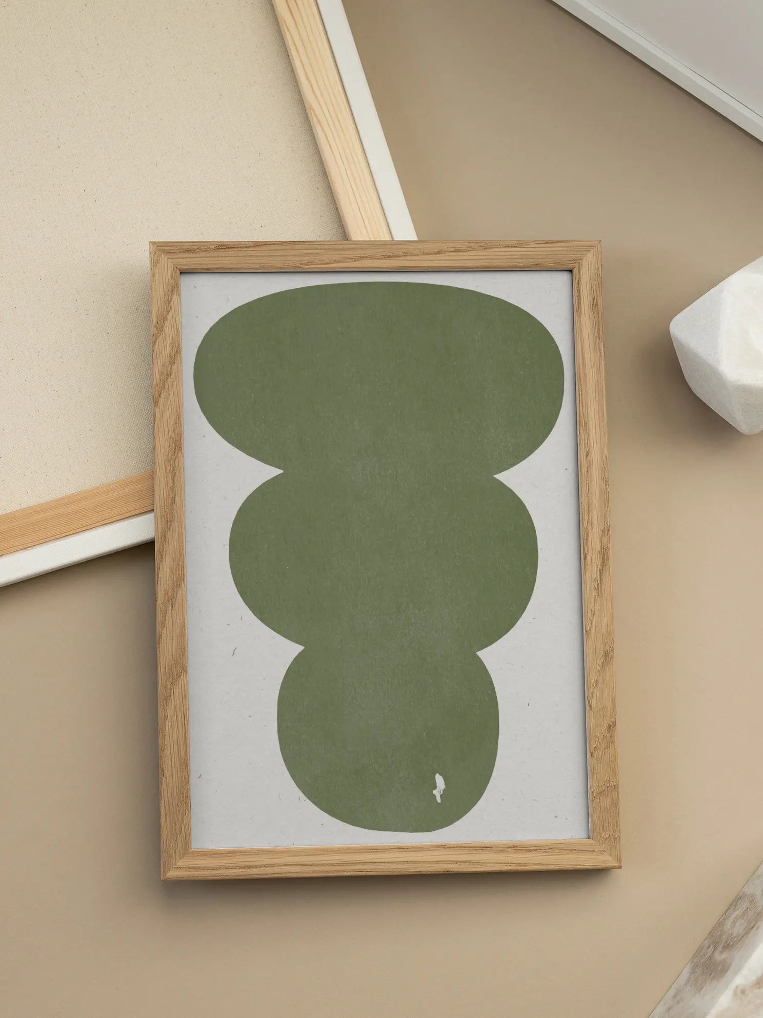 Green Shapes No1 Poster