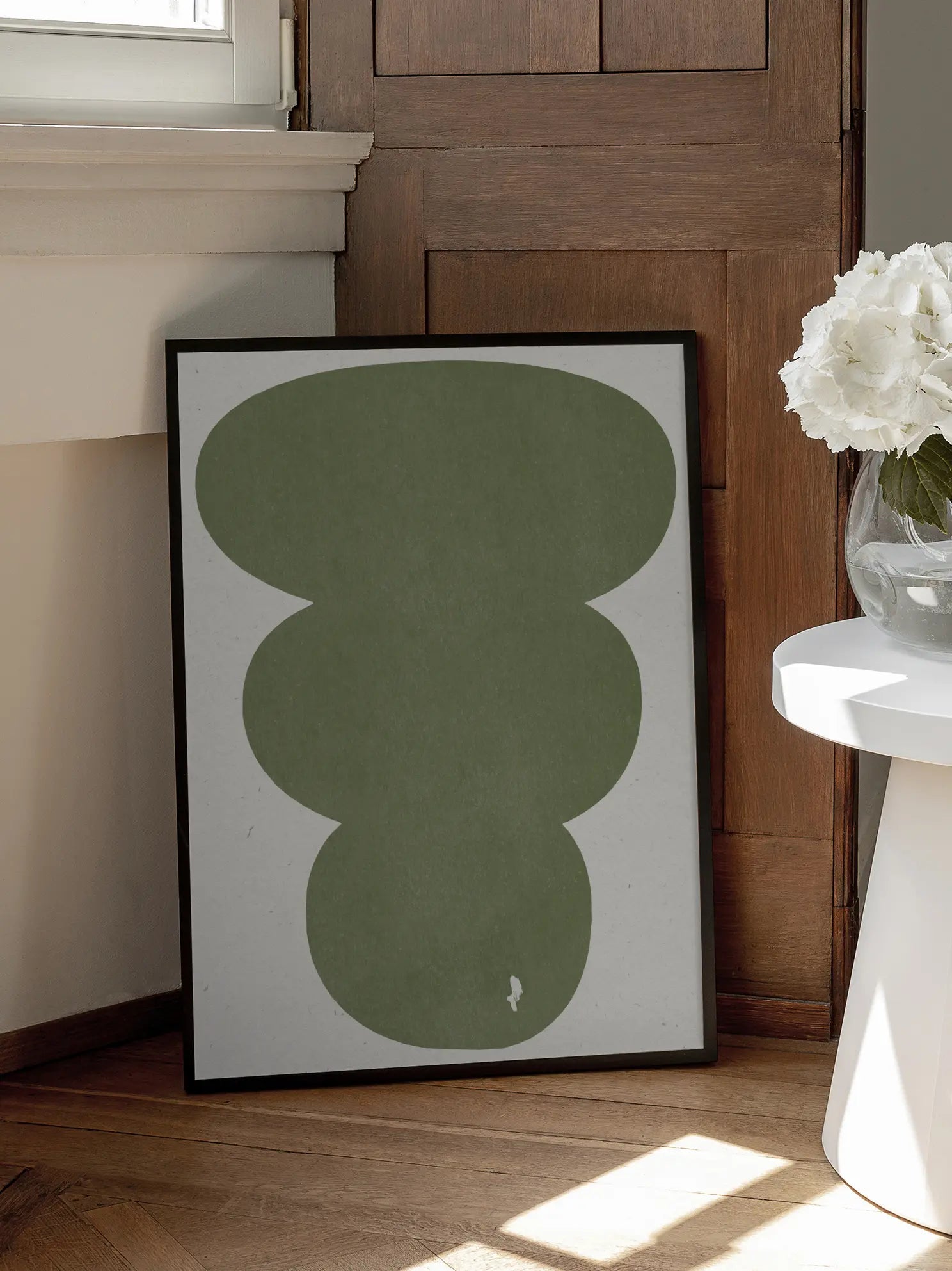 Green Shapes No1 Poster