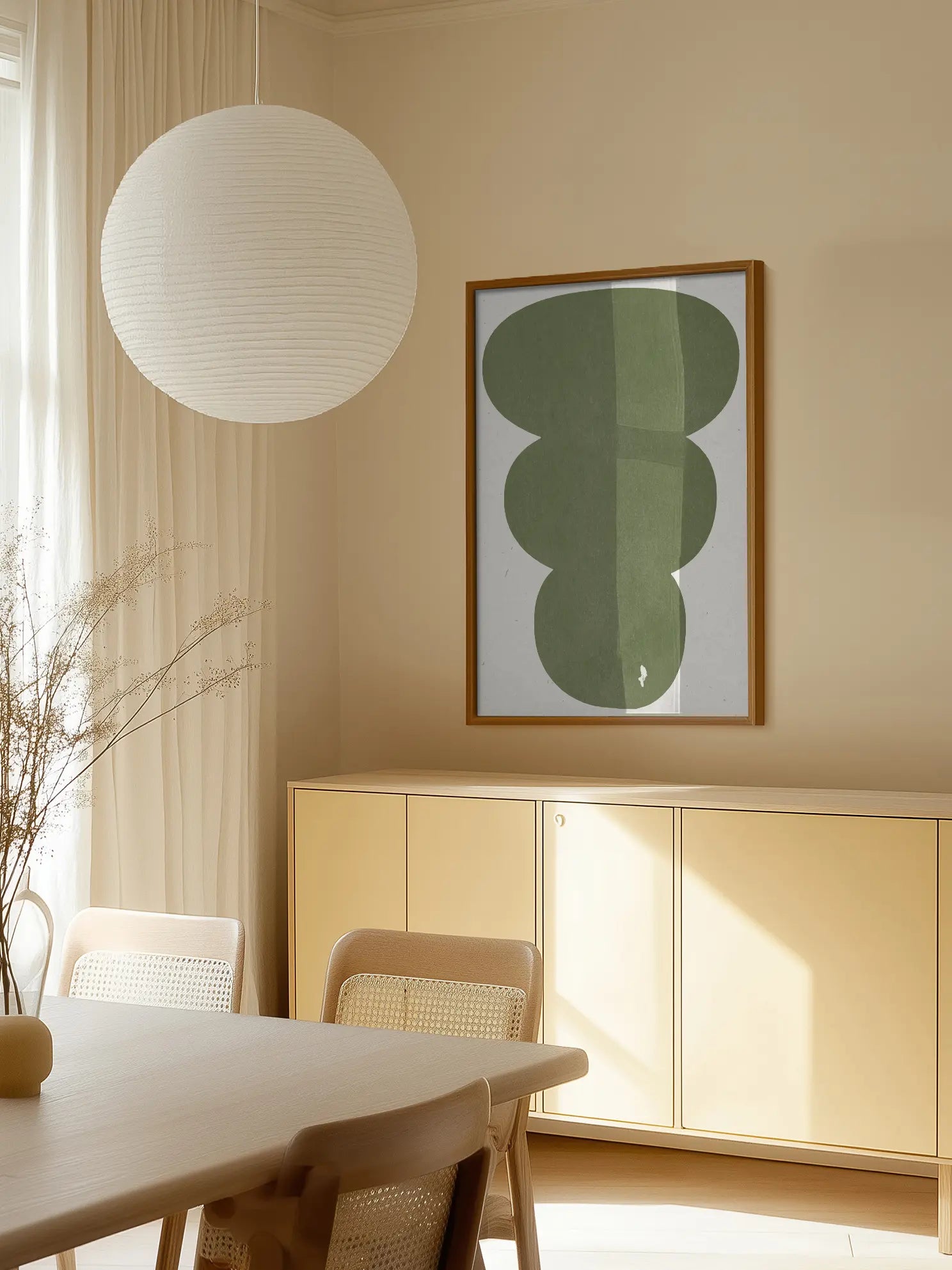 Green Shapes No1 Poster