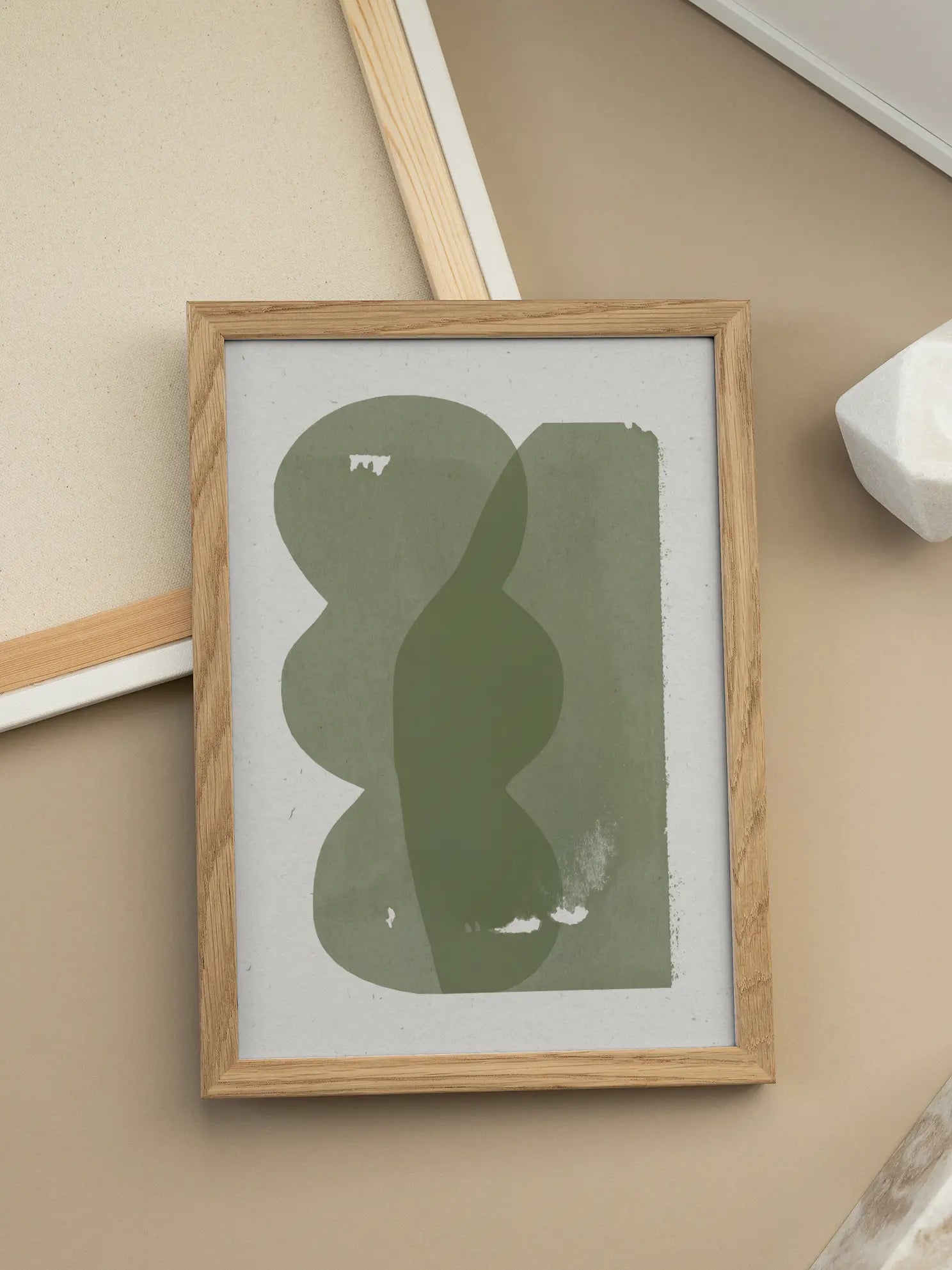 Green Shapes No3 Poster
