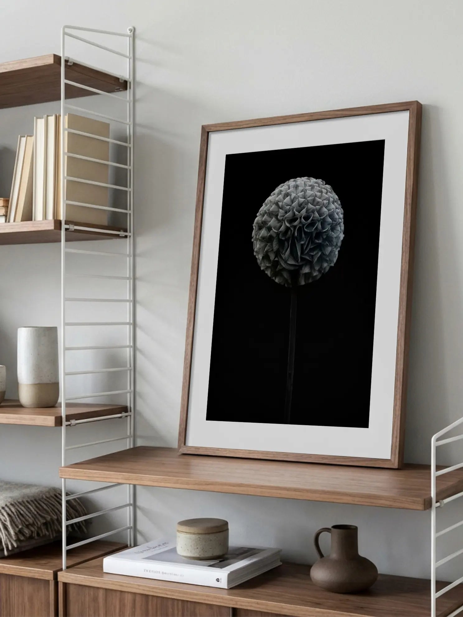 Grey Flower Poster