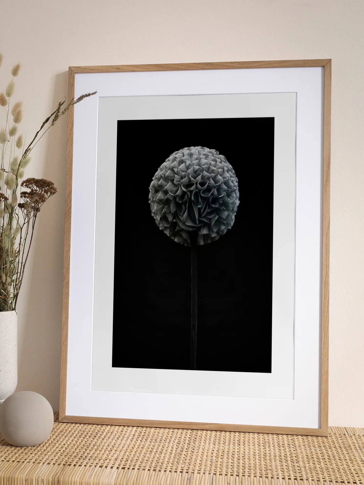 Grey Flower Poster