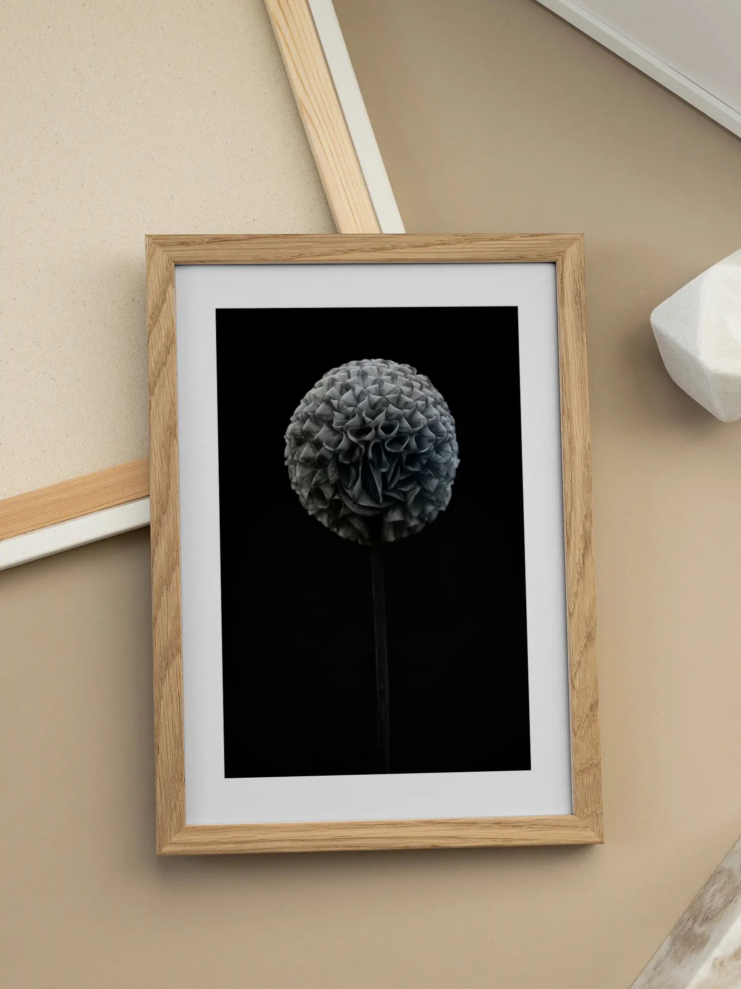 Grey Flower Poster