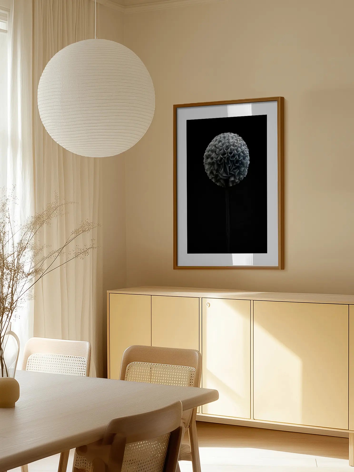 Grey Flower Poster