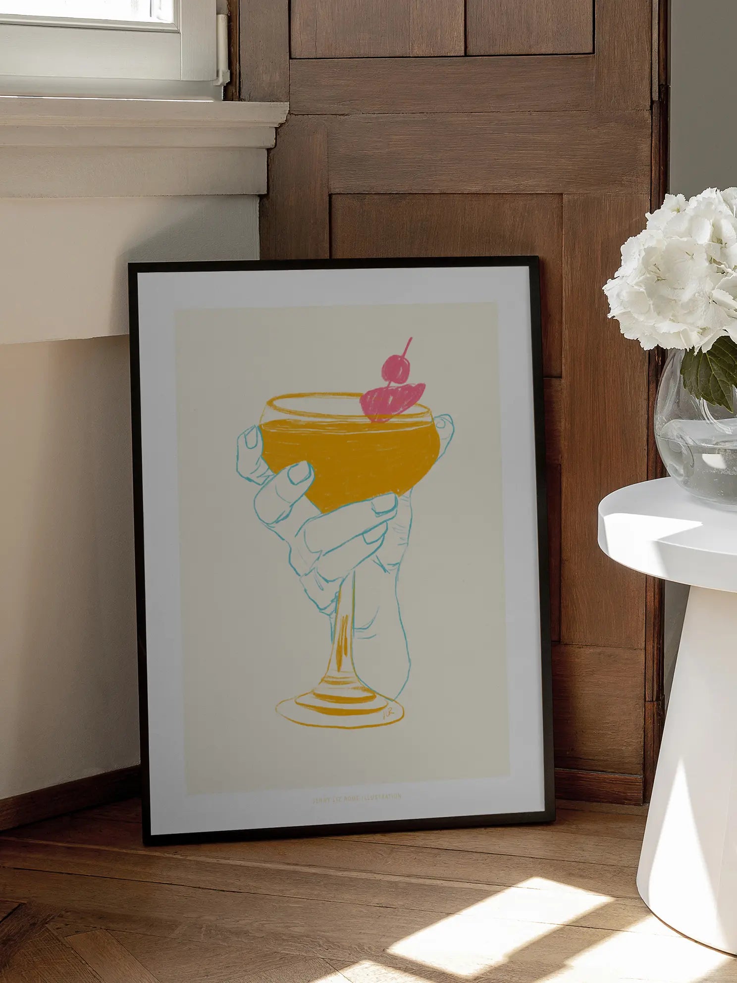 Hand Holding a Cocktail Poster