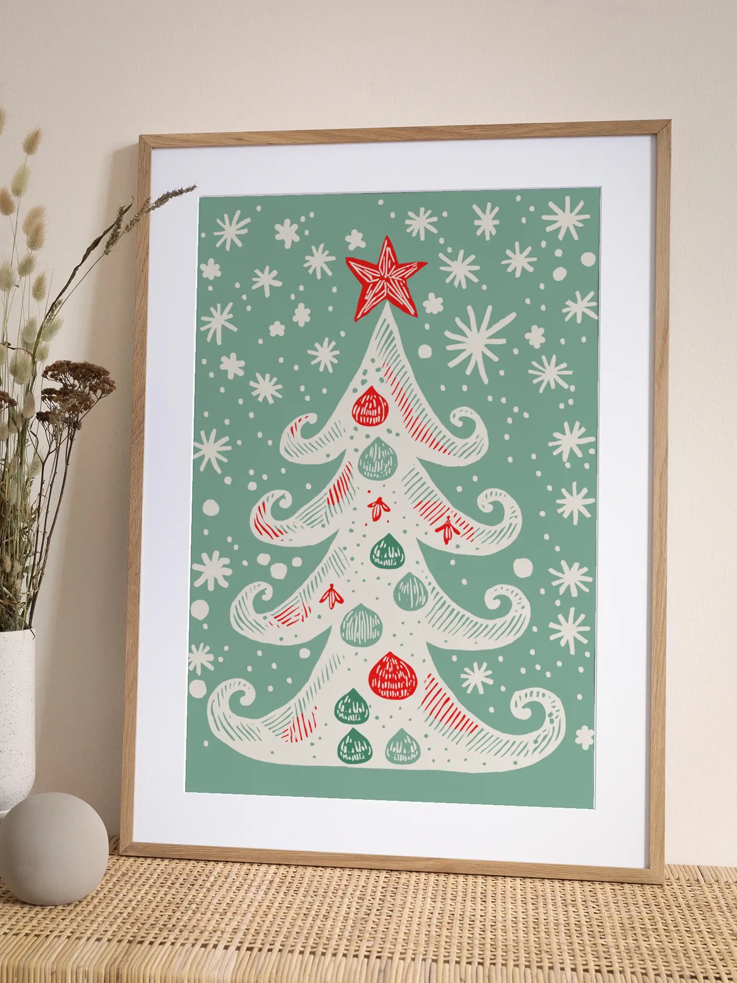 Handdrawn Christmas Tree Poster