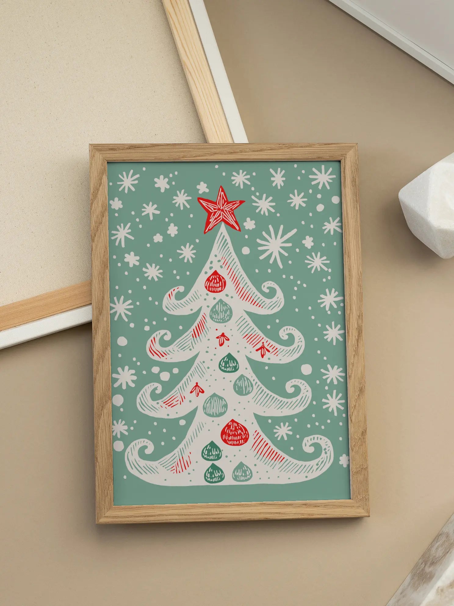 Handdrawn Christmas Tree Poster