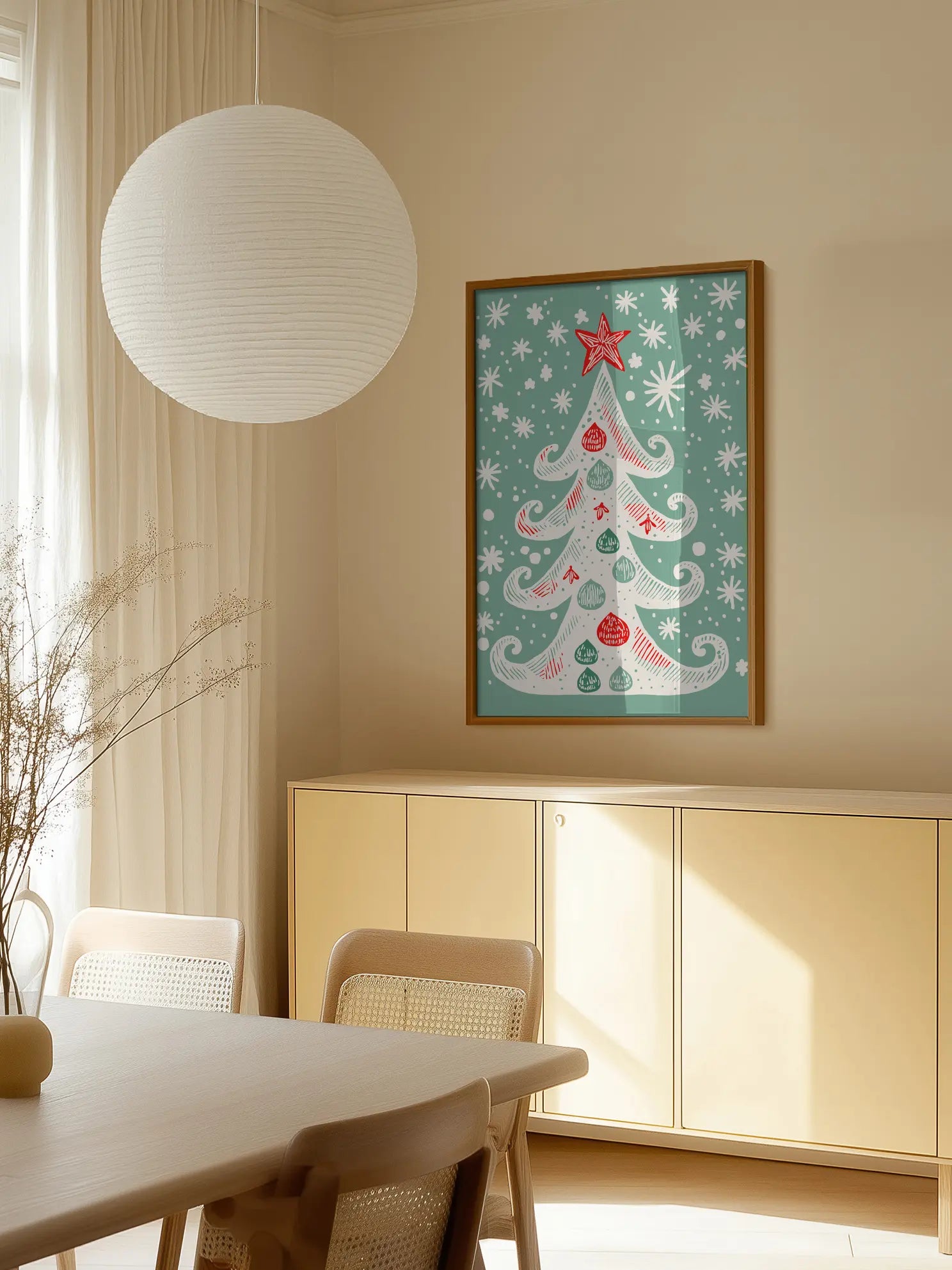 Handdrawn Christmas Tree Poster