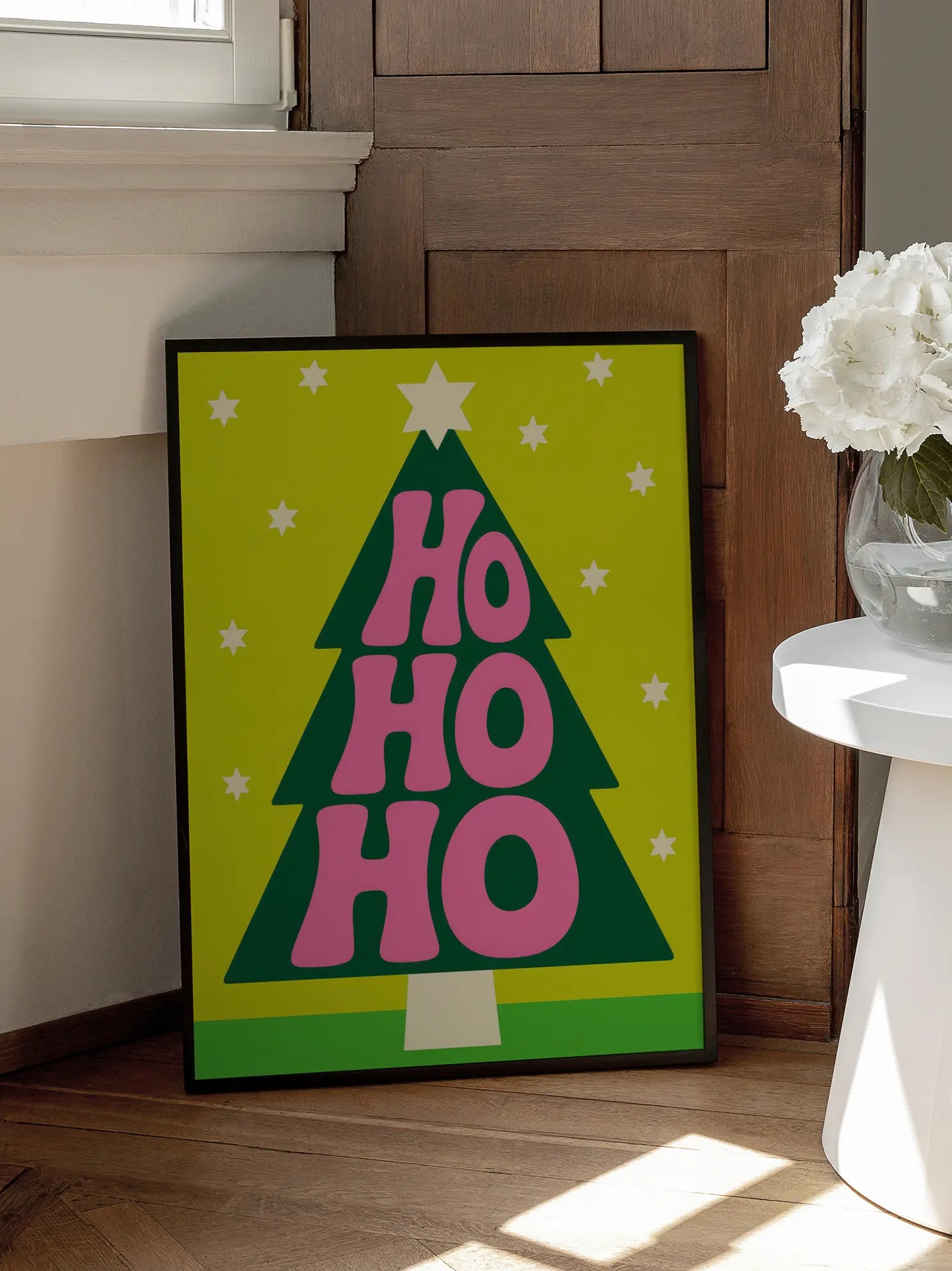 Ho Ho Ho Christmas Tree Poster