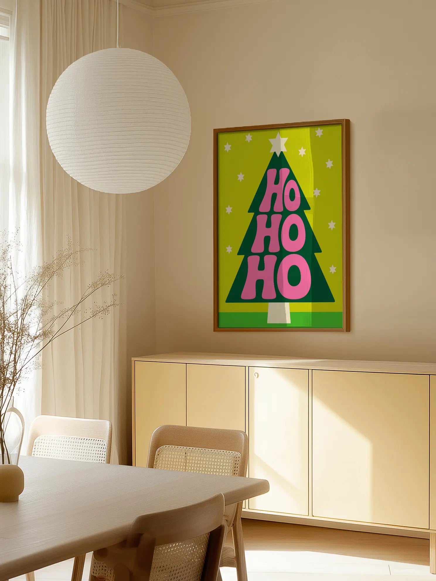 Ho Ho Ho Christmas Tree Poster