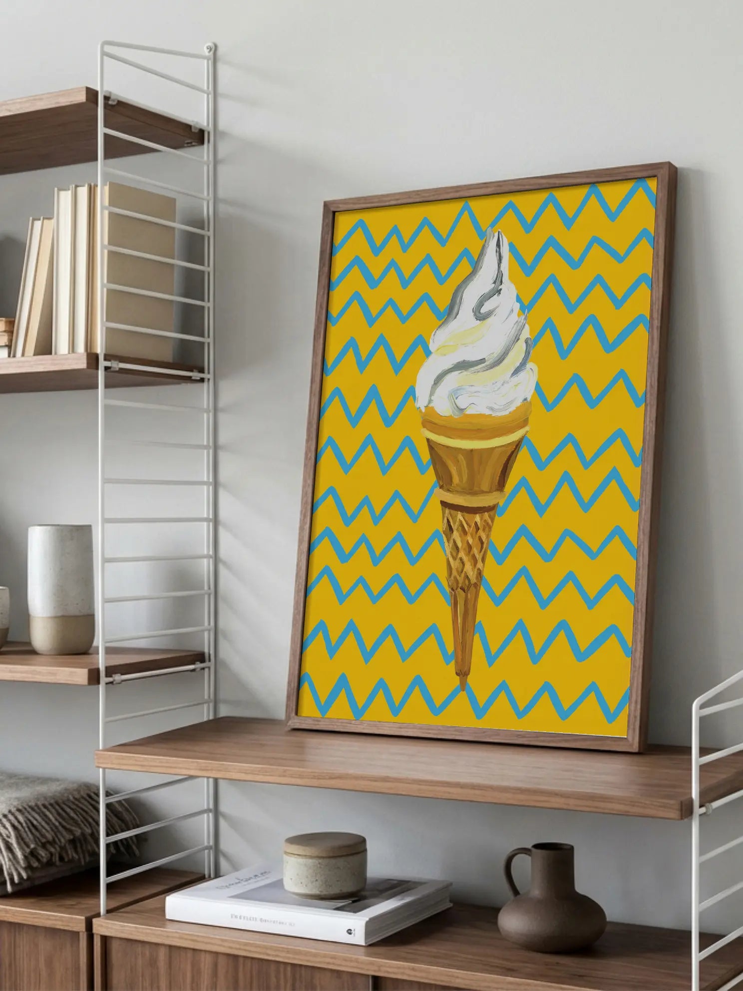 Ice Cream on Yellow Poster