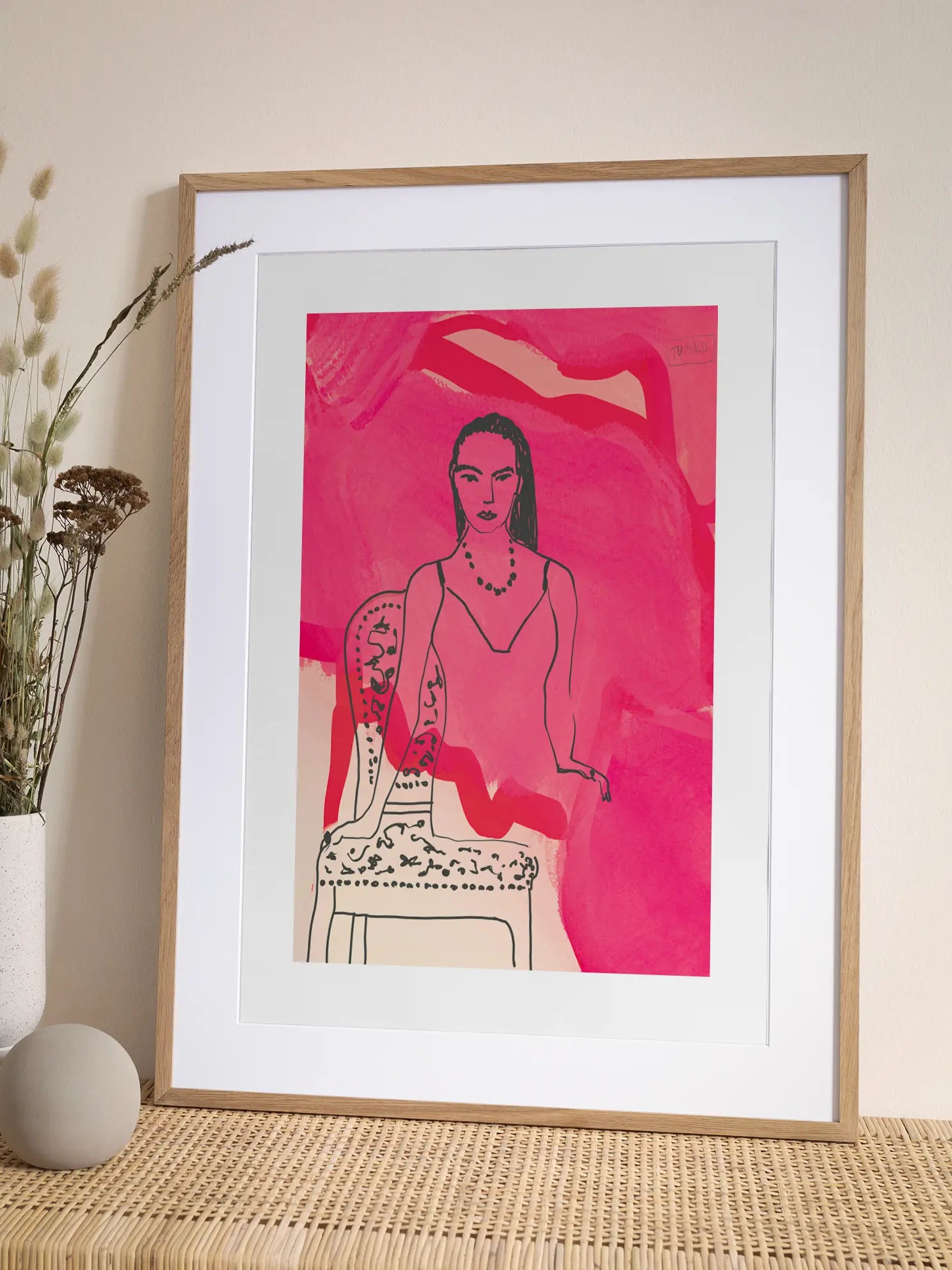 Lady in Pink Poster