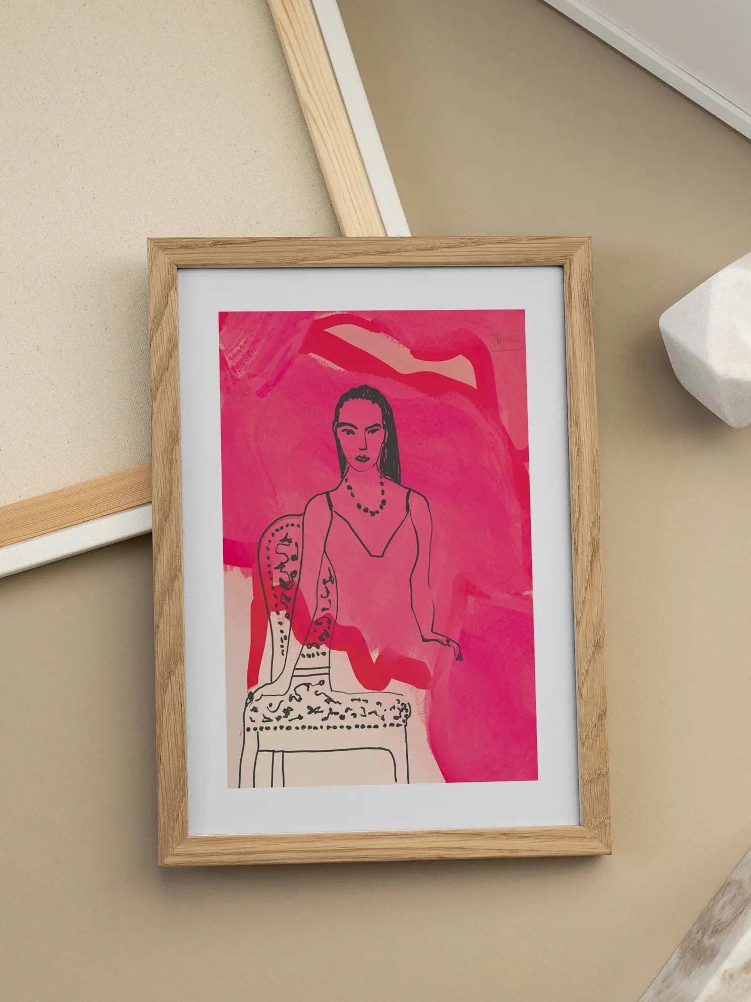 Lady in Pink Poster