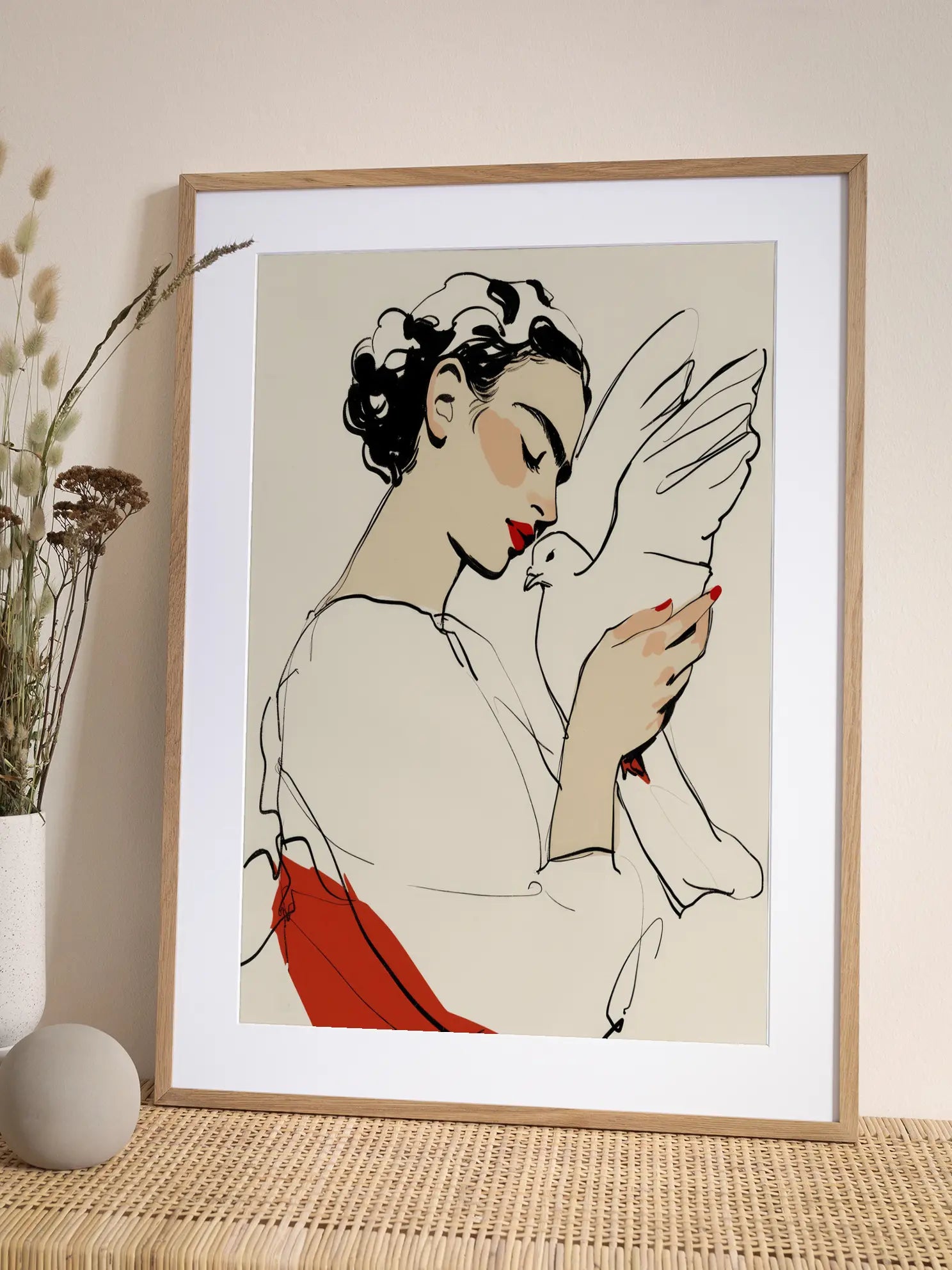 Lady with a Dove Poster