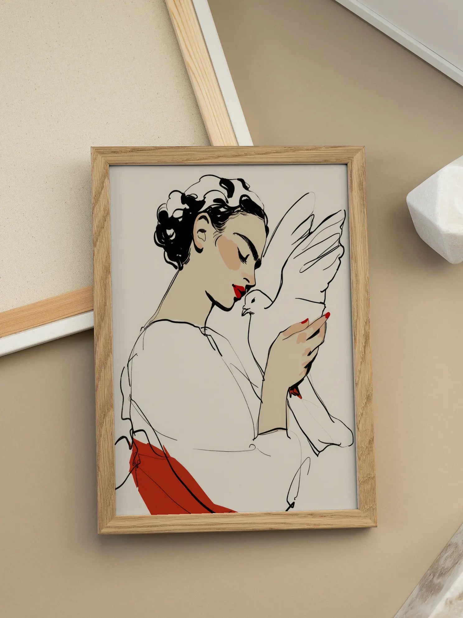 Lady with a Dove Poster