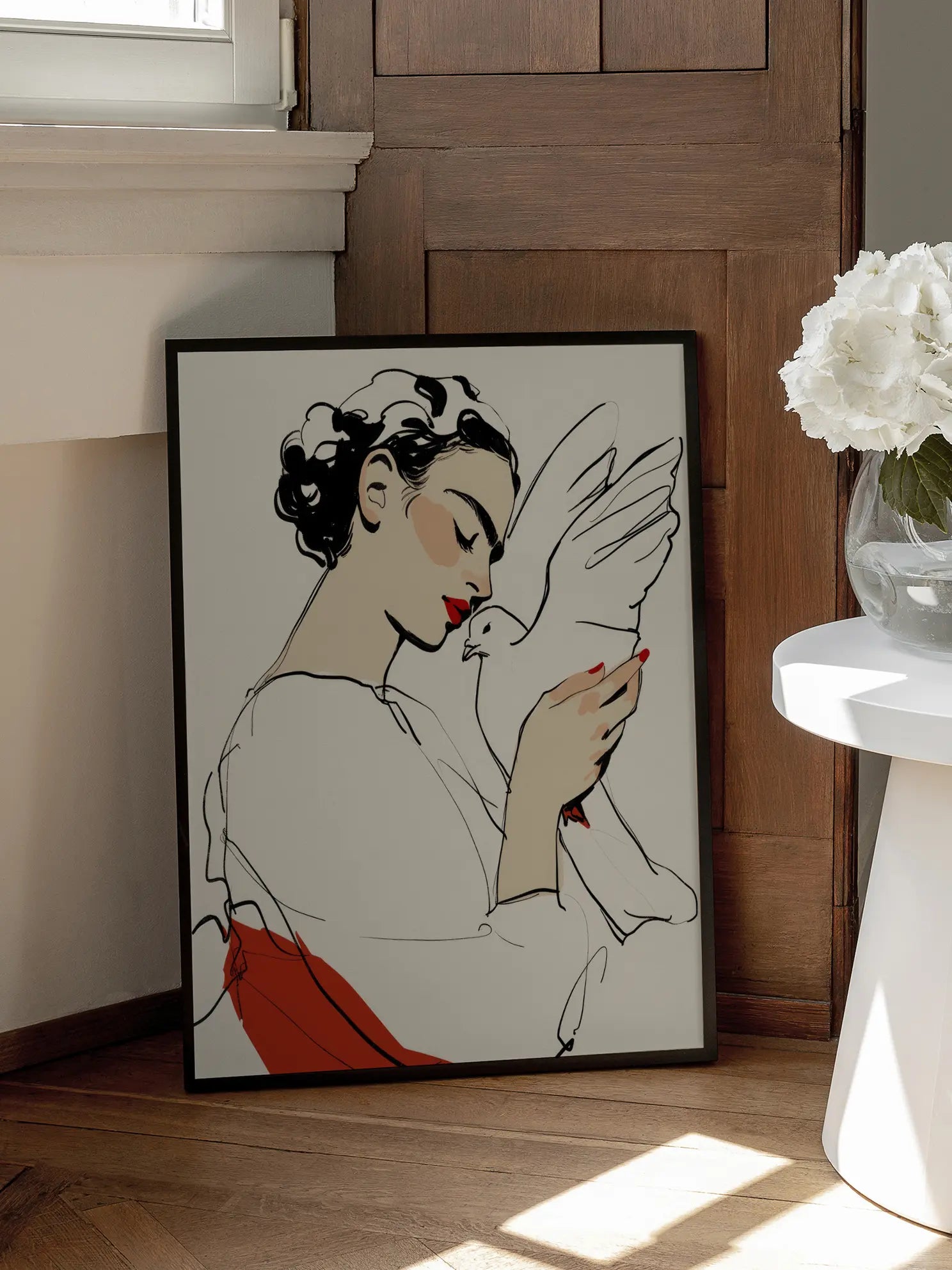 Lady with a Dove Poster