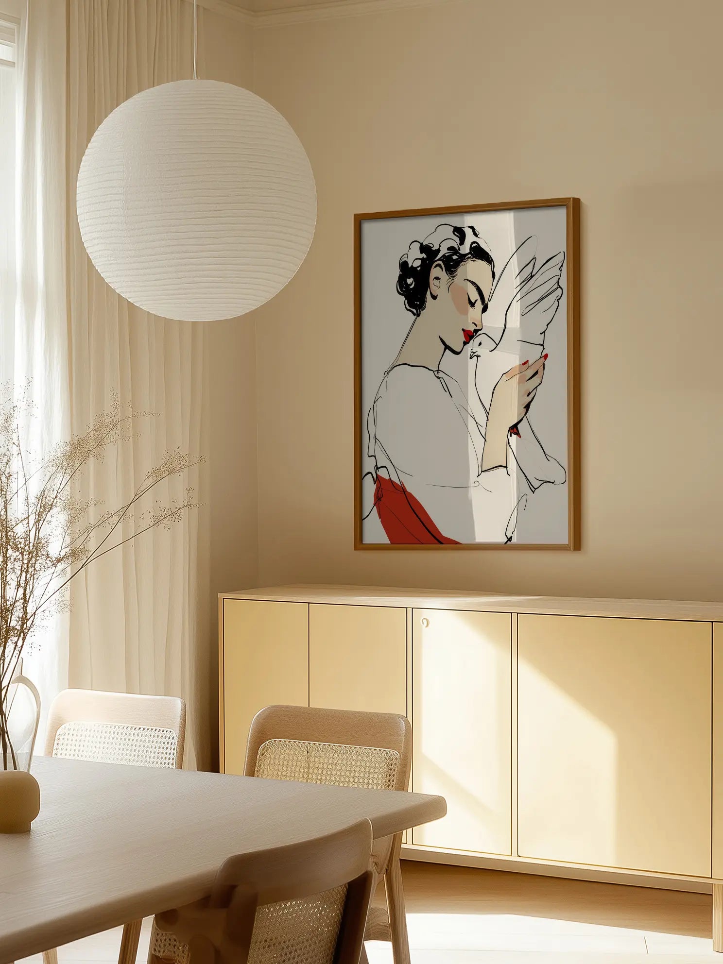 Lady with a Dove Poster