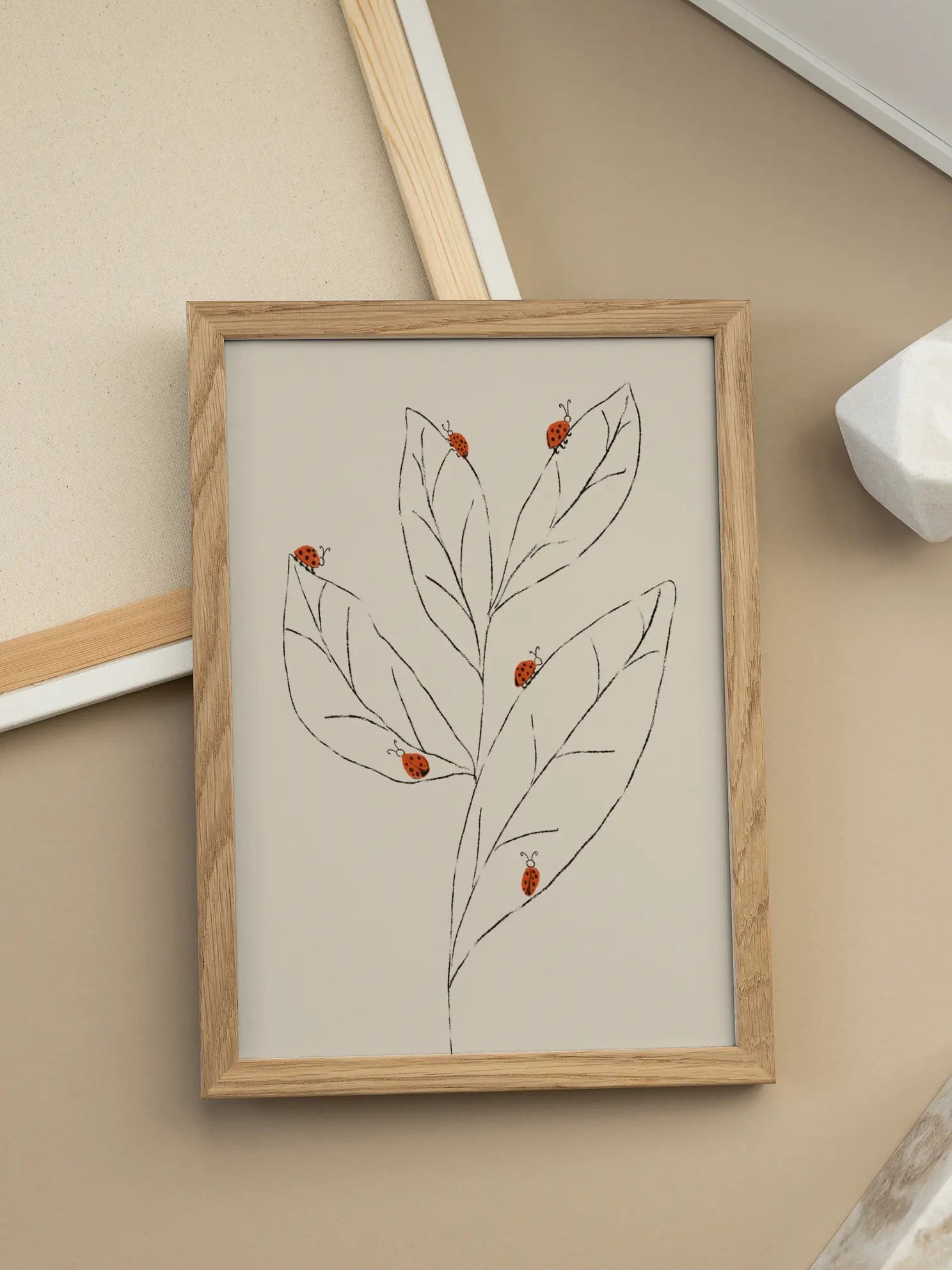 Ladybug Branch Poster