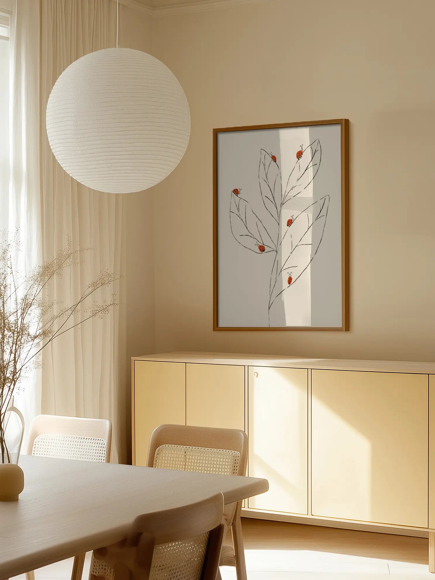 Ladybug Branch Poster