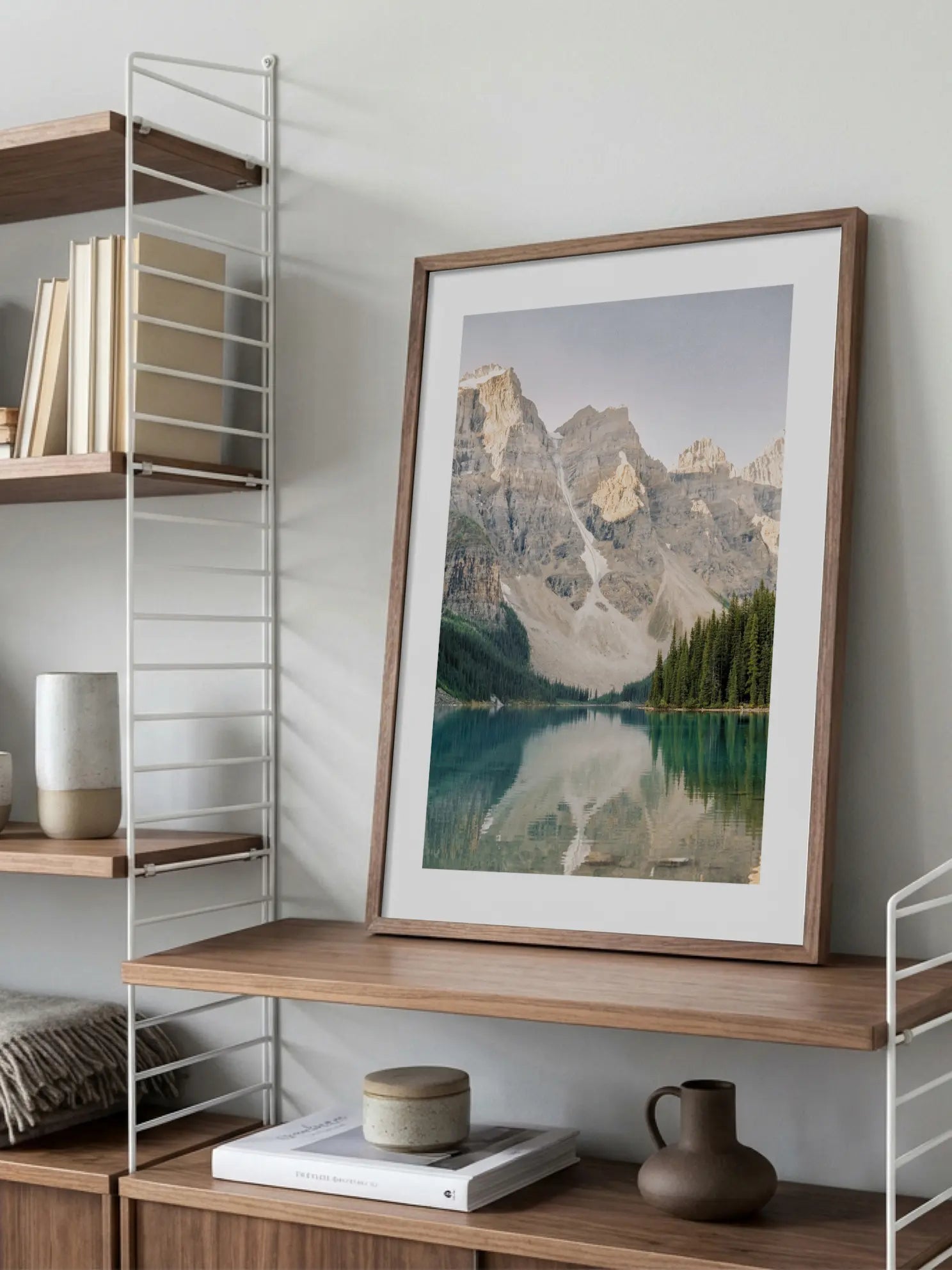 Lakeside Mountain View Poster