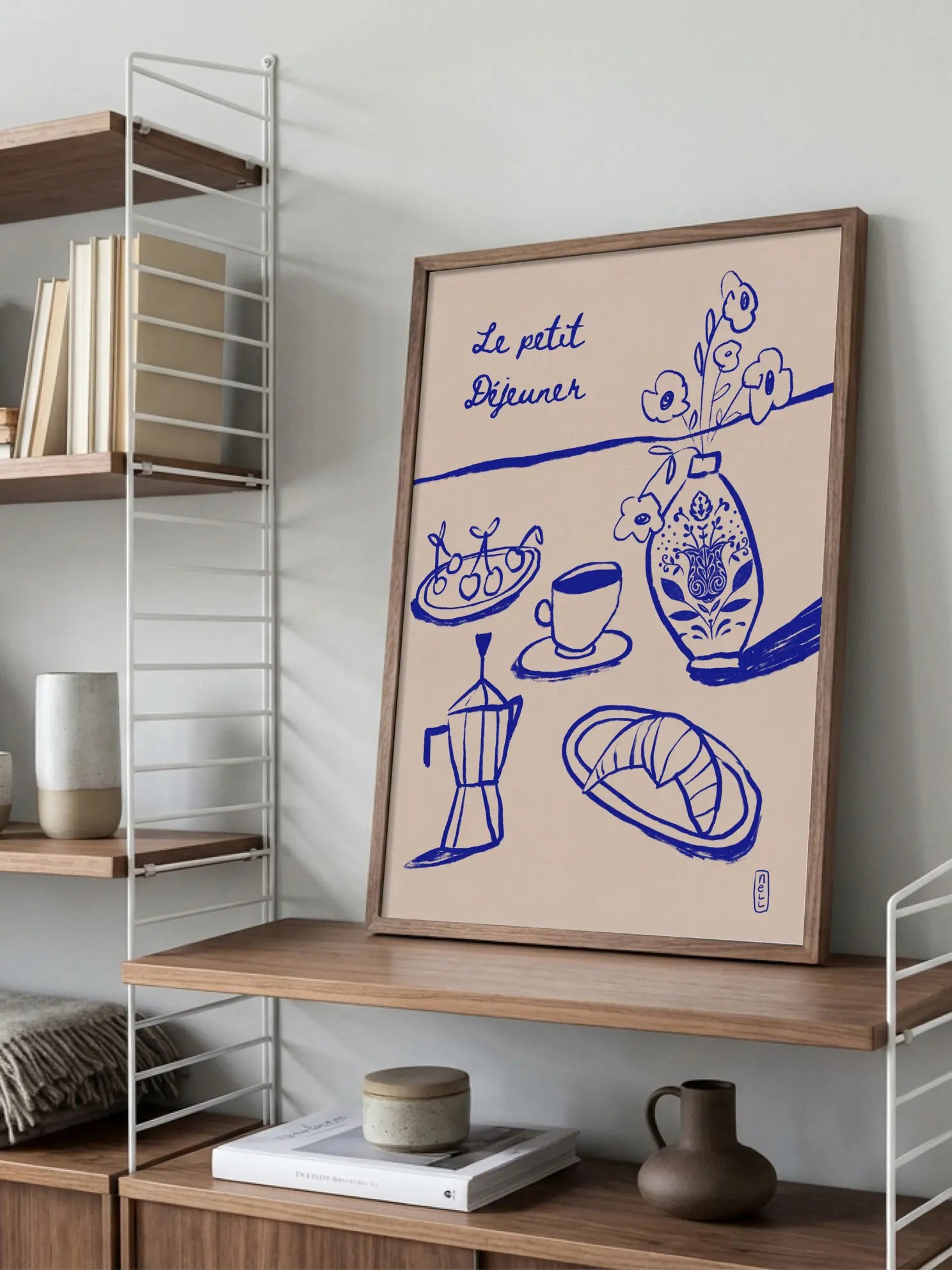 Le Petit Dejeuner Breakfast Blue Poster