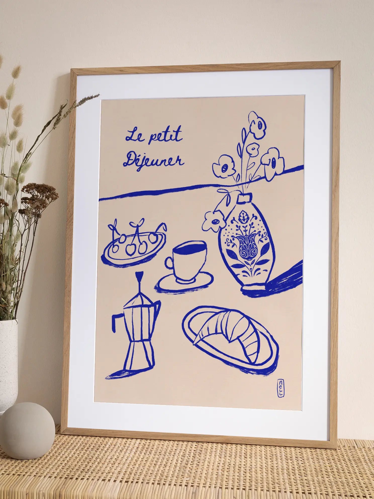 Le Petit Dejeuner Breakfast Blue Poster