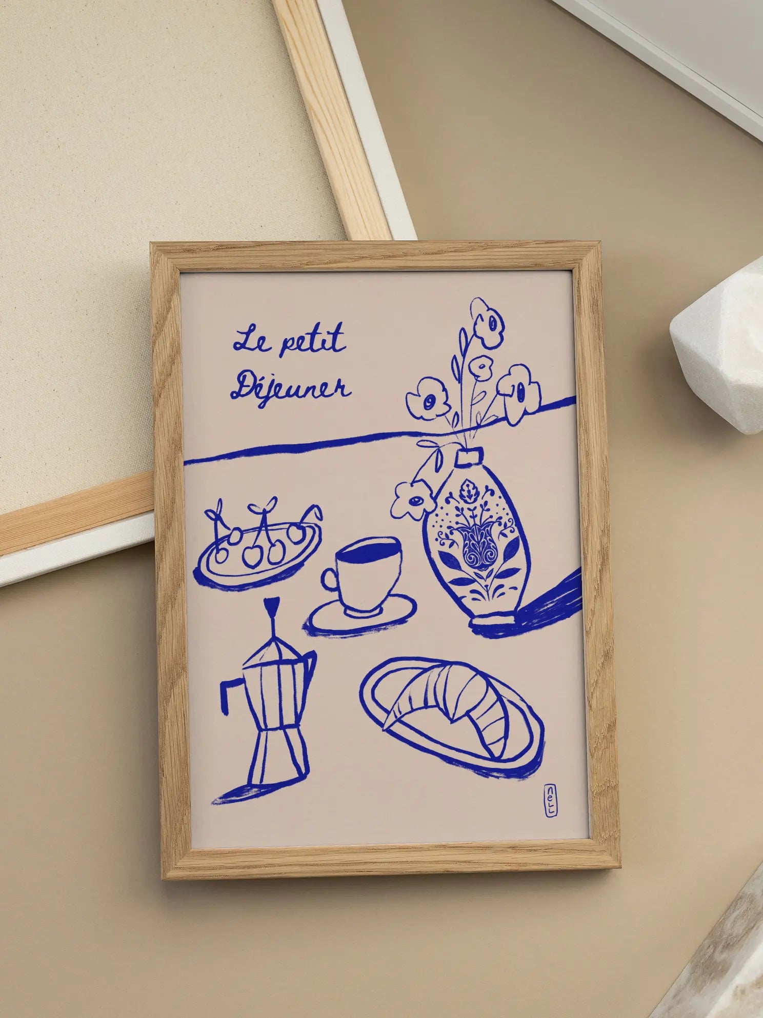 Le Petit Dejeuner Breakfast Blue Poster
