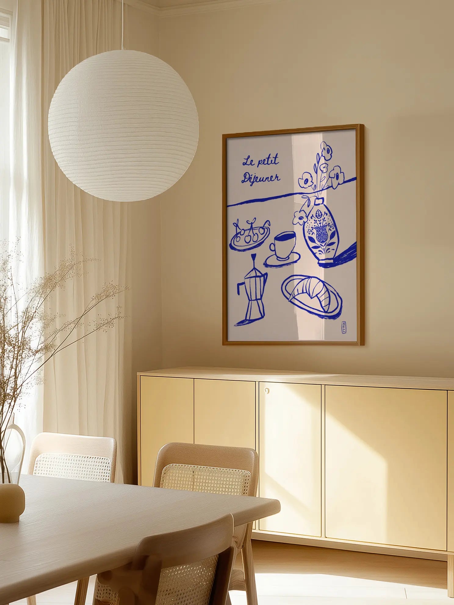 Le Petit Dejeuner Breakfast Blue Poster