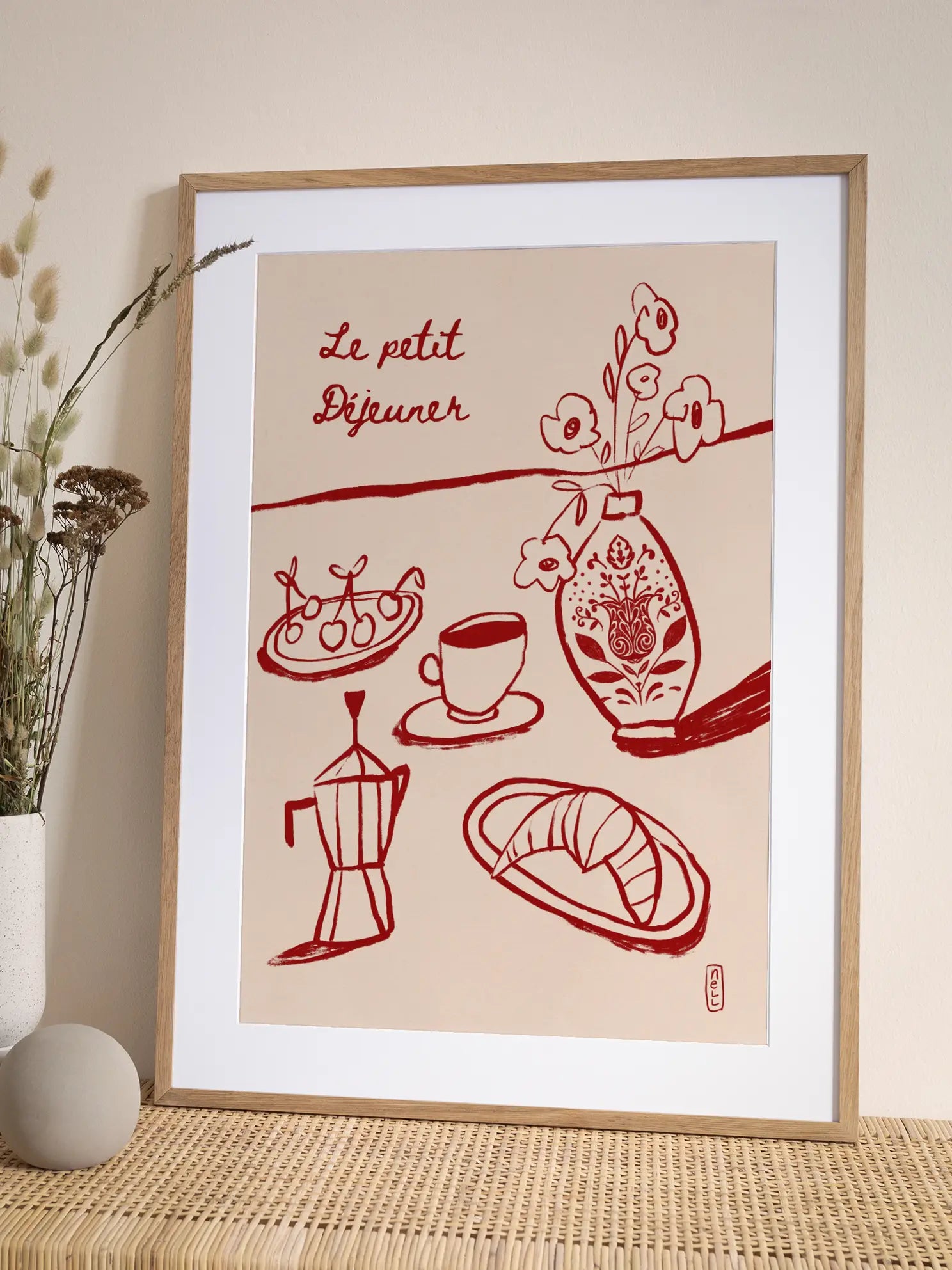 Le Petit Dejeuner Breakfast Red Poster