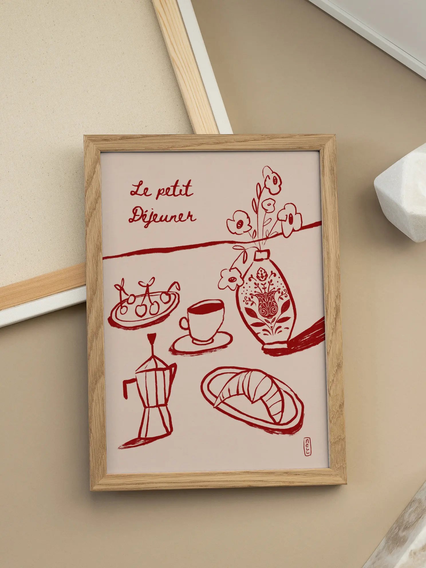 Le Petit Dejeuner Breakfast Red Poster