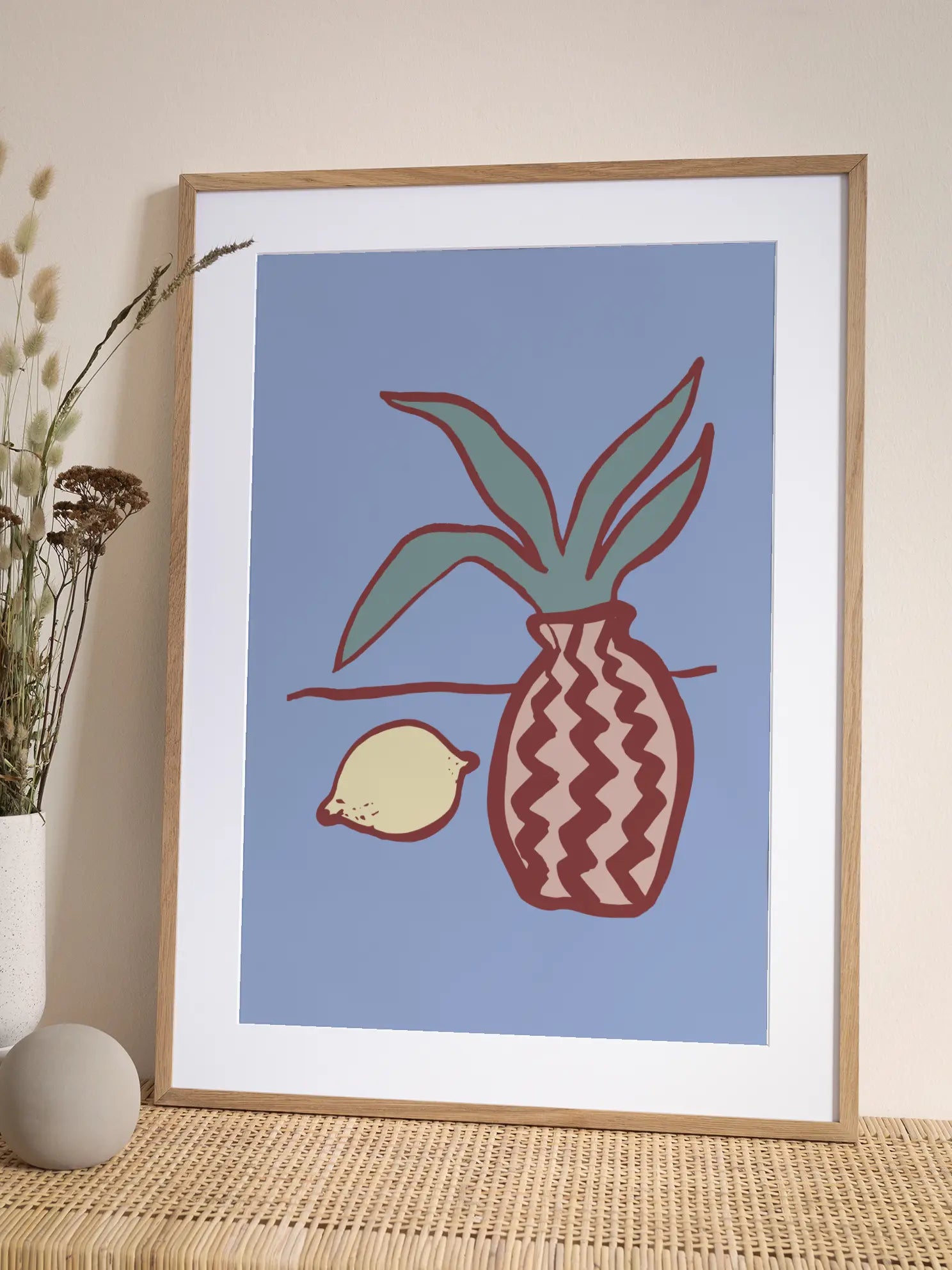 Lemon and Vase Poster