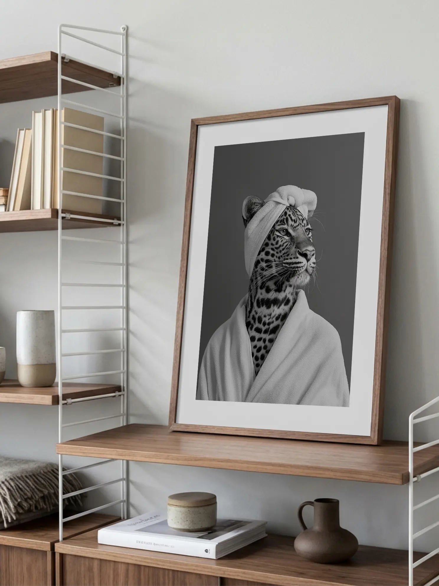 Leopard in Robe Poster