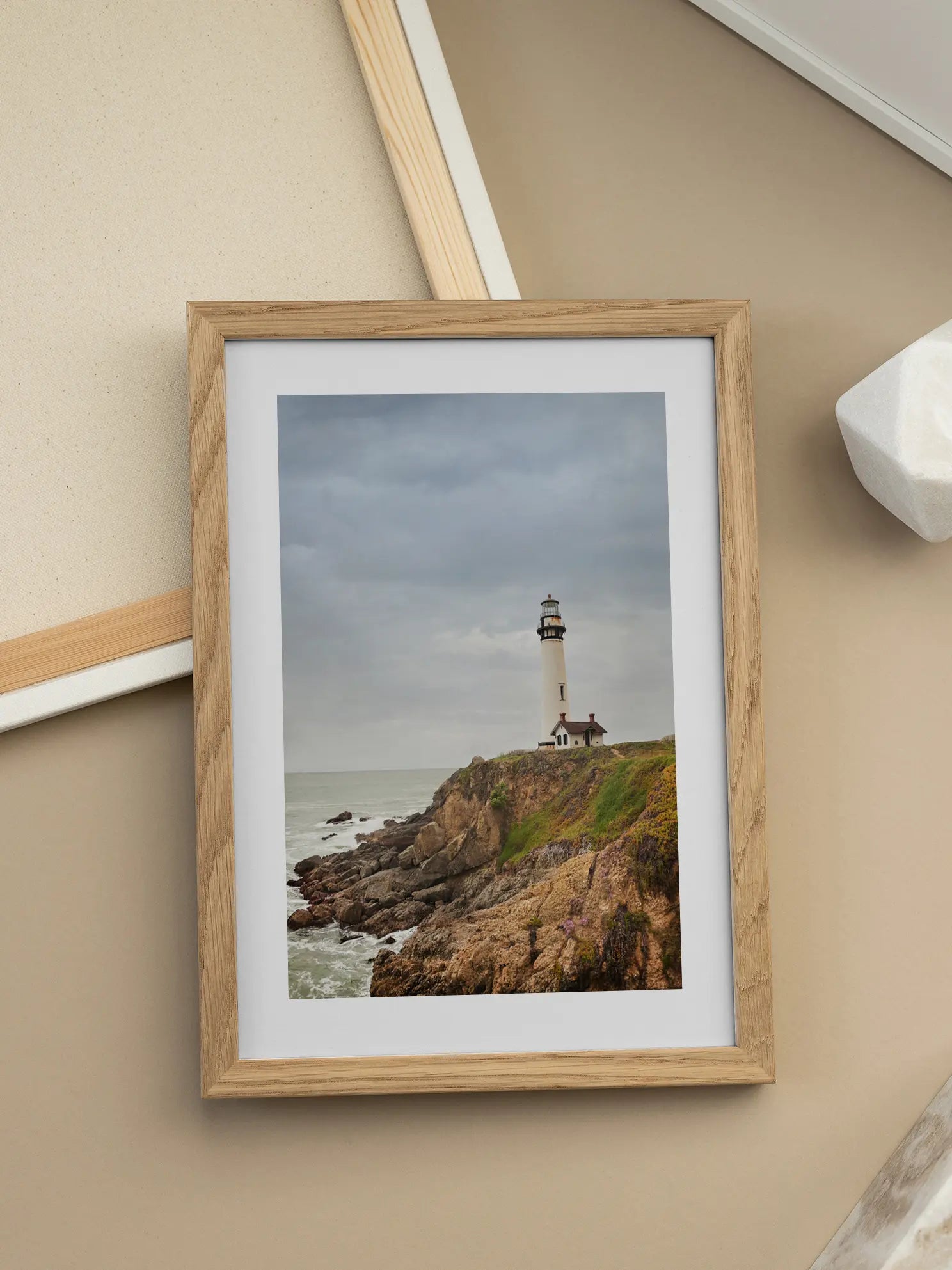 Lighthouse on a Cliff Poster