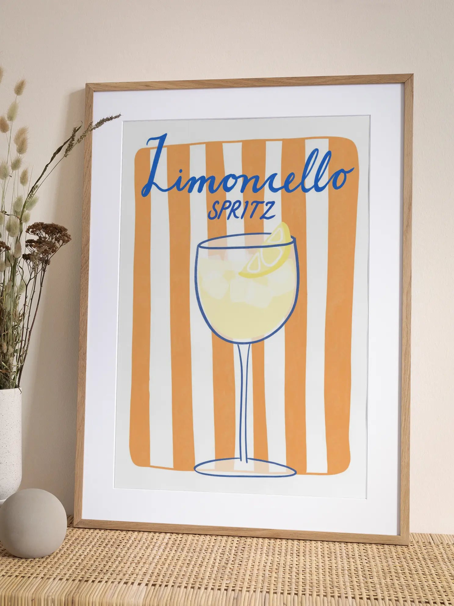 Limoncello Spritz Stripes Poster