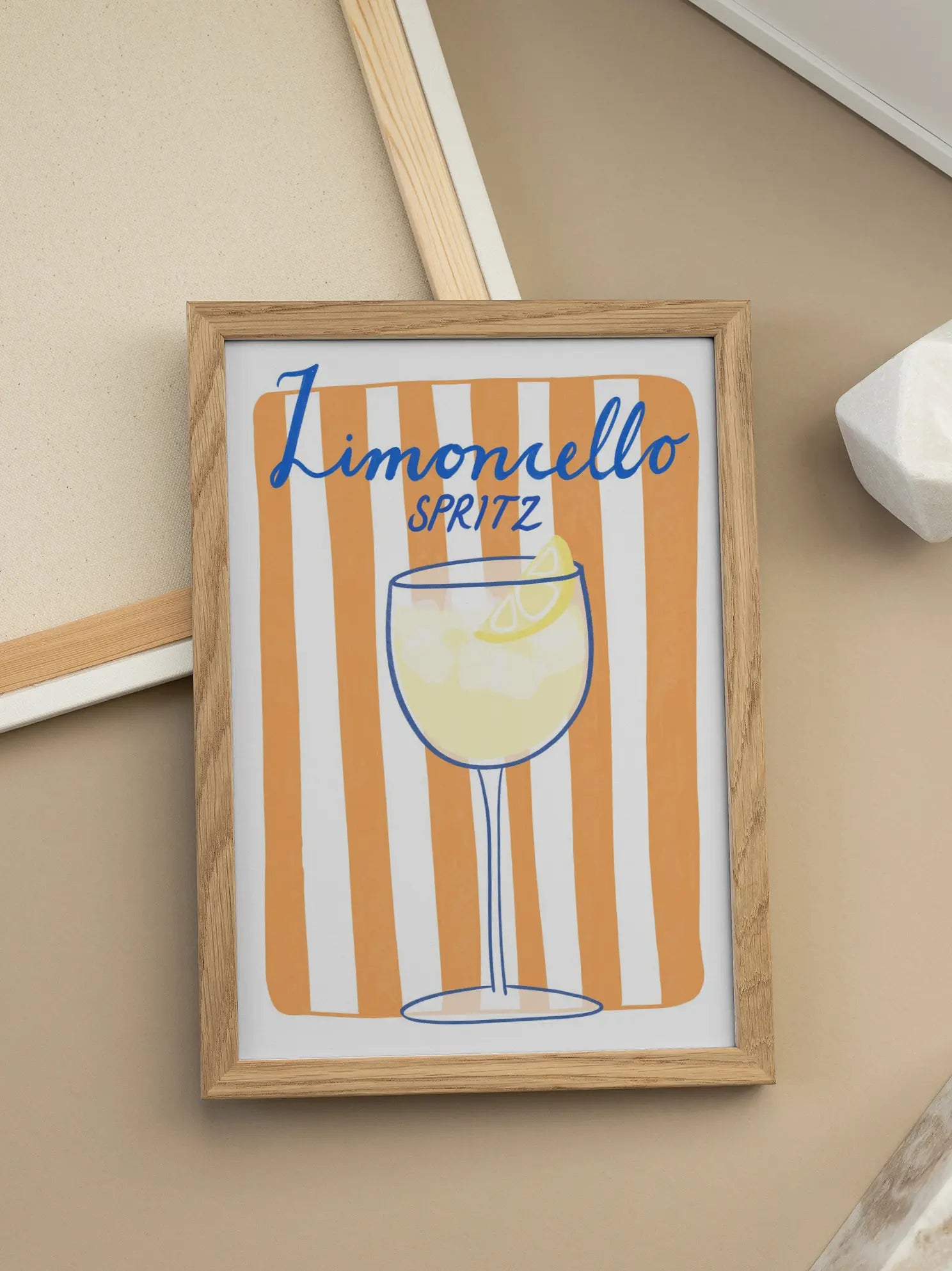 Limoncello Spritz Stripes Poster