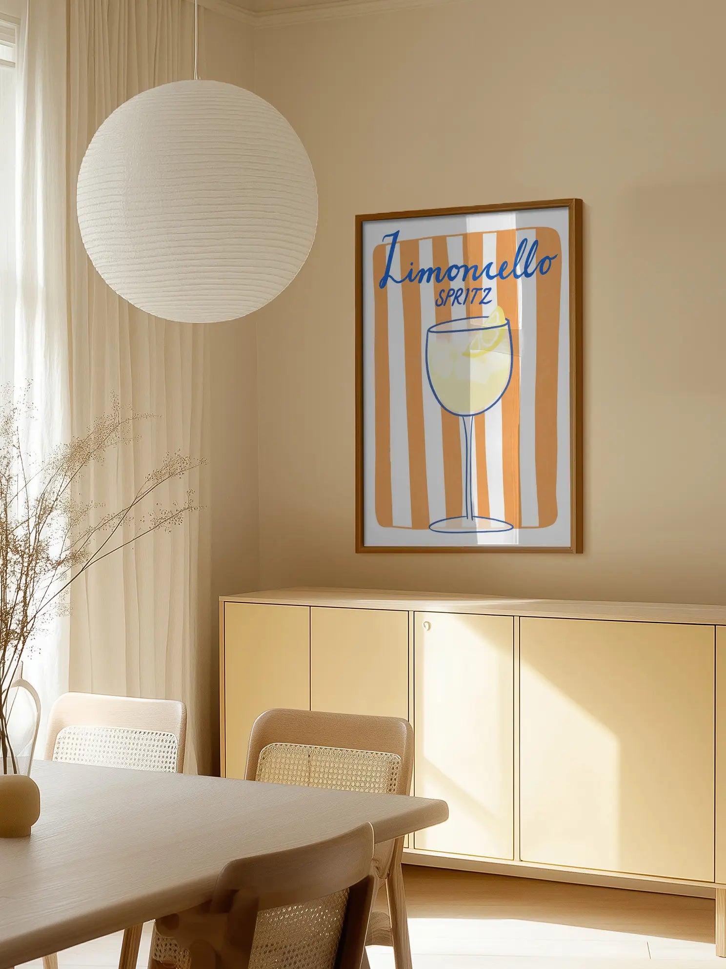 Limoncello Spritz Stripes Poster