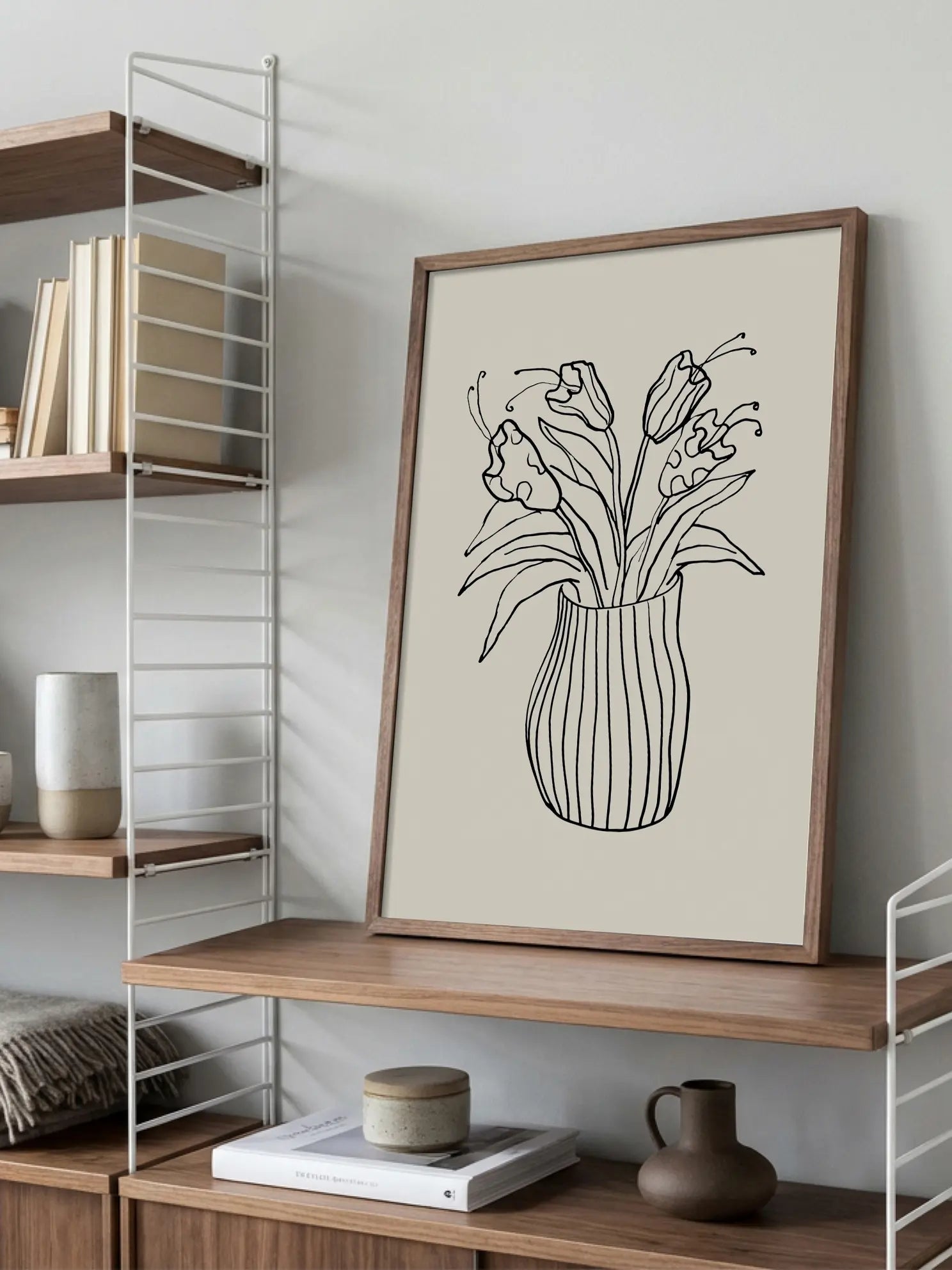 Line Art Flowers Poster