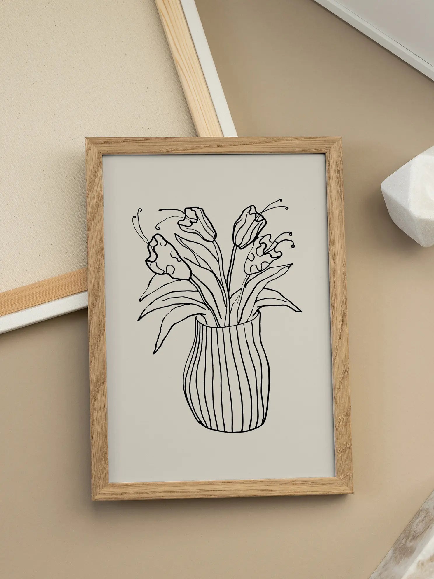 Line Art Flowers Poster