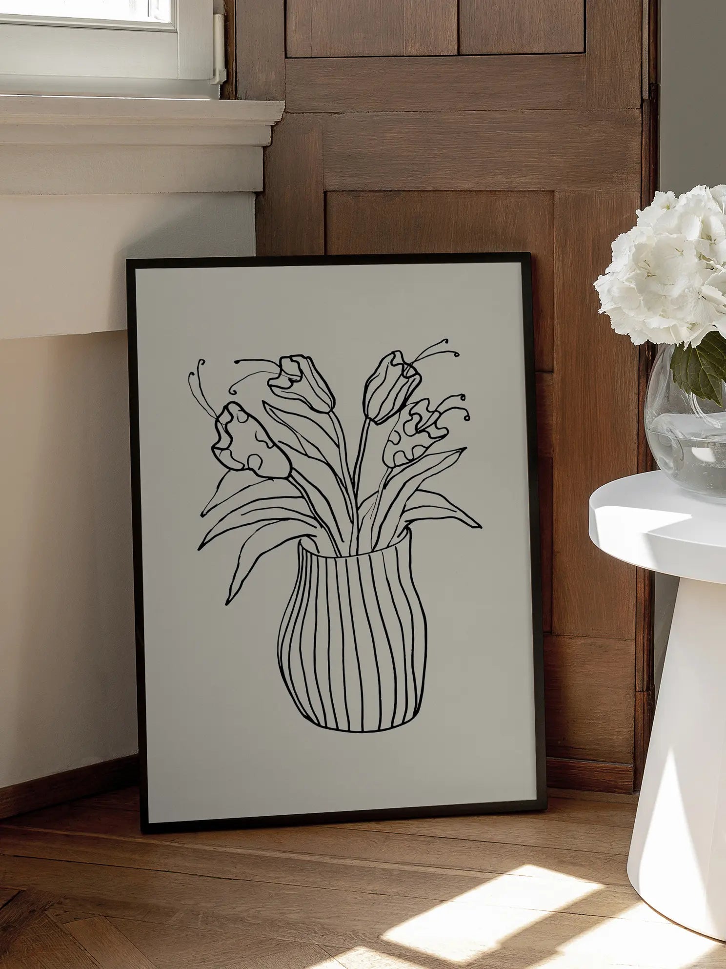 Line Art Flowers Poster