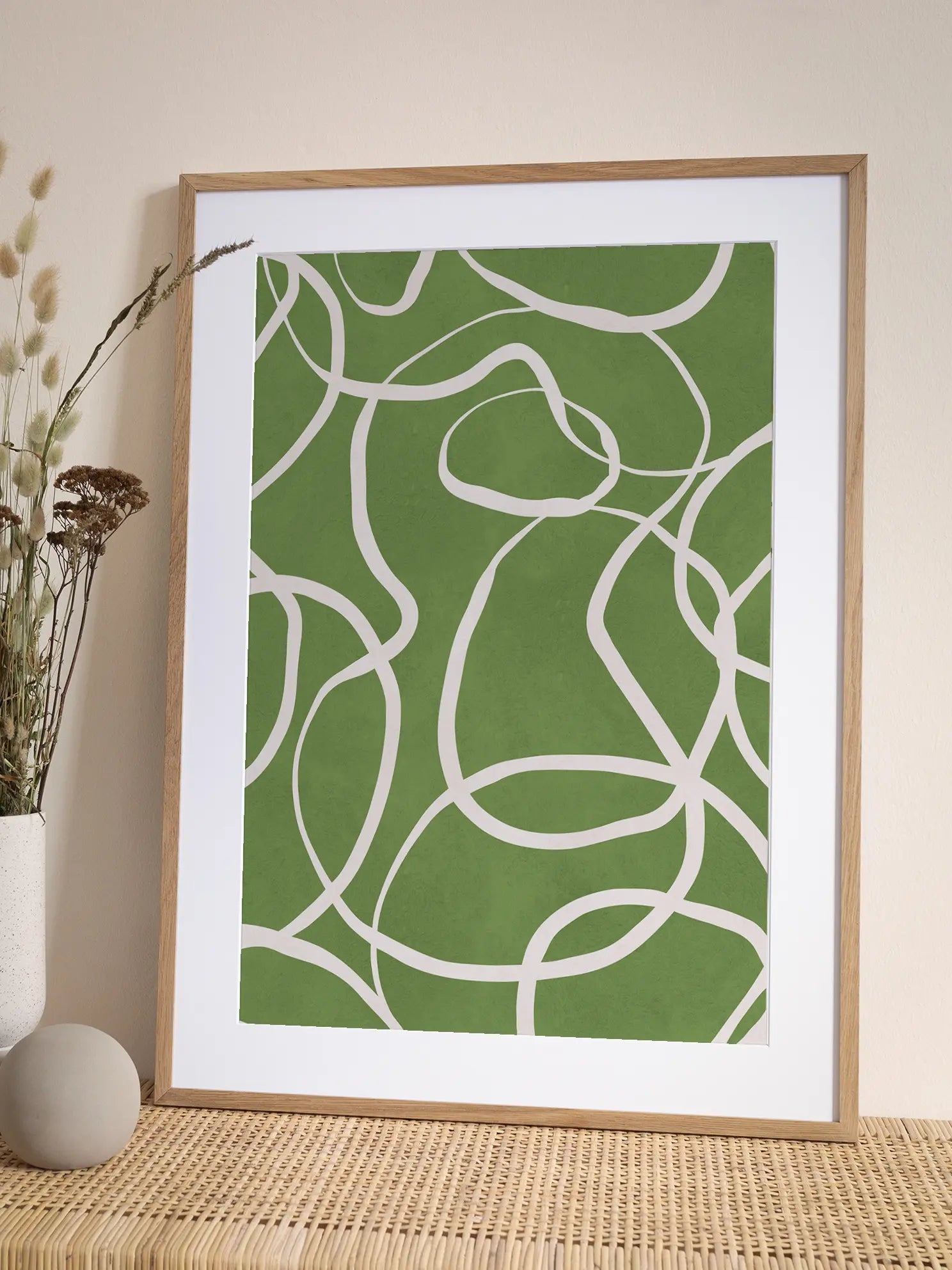 Line Art Green Poster