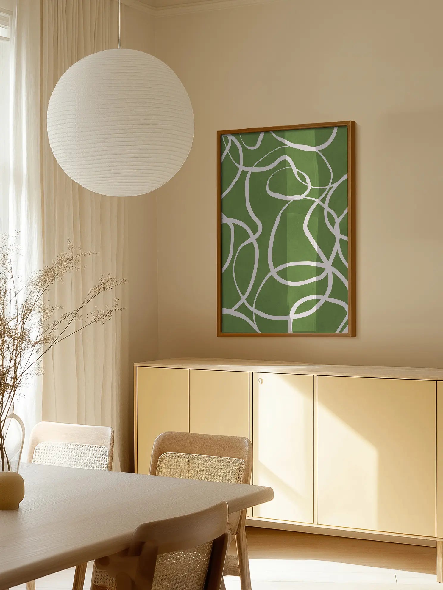 Line Art Green Poster