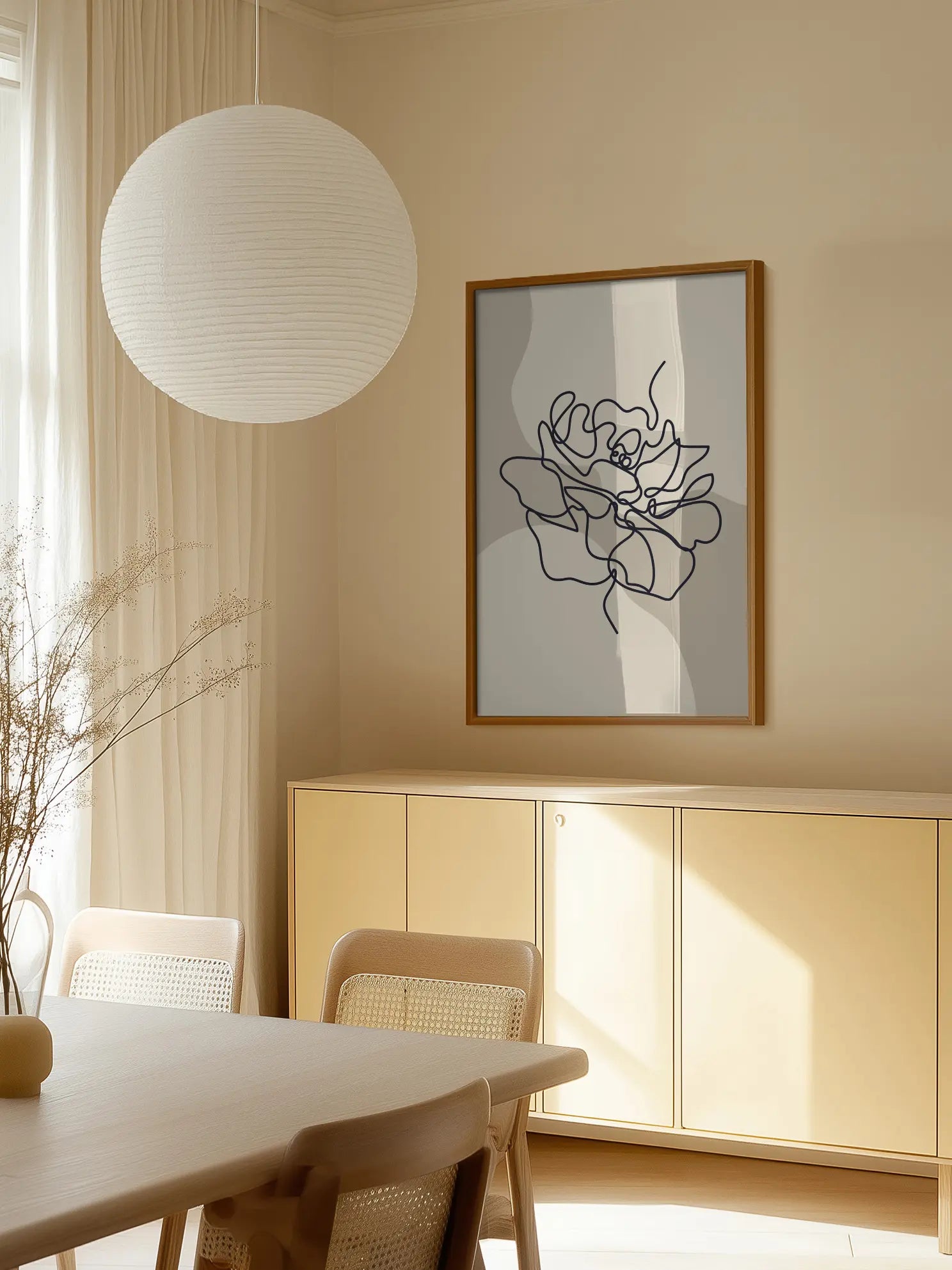 Line Flower Poster