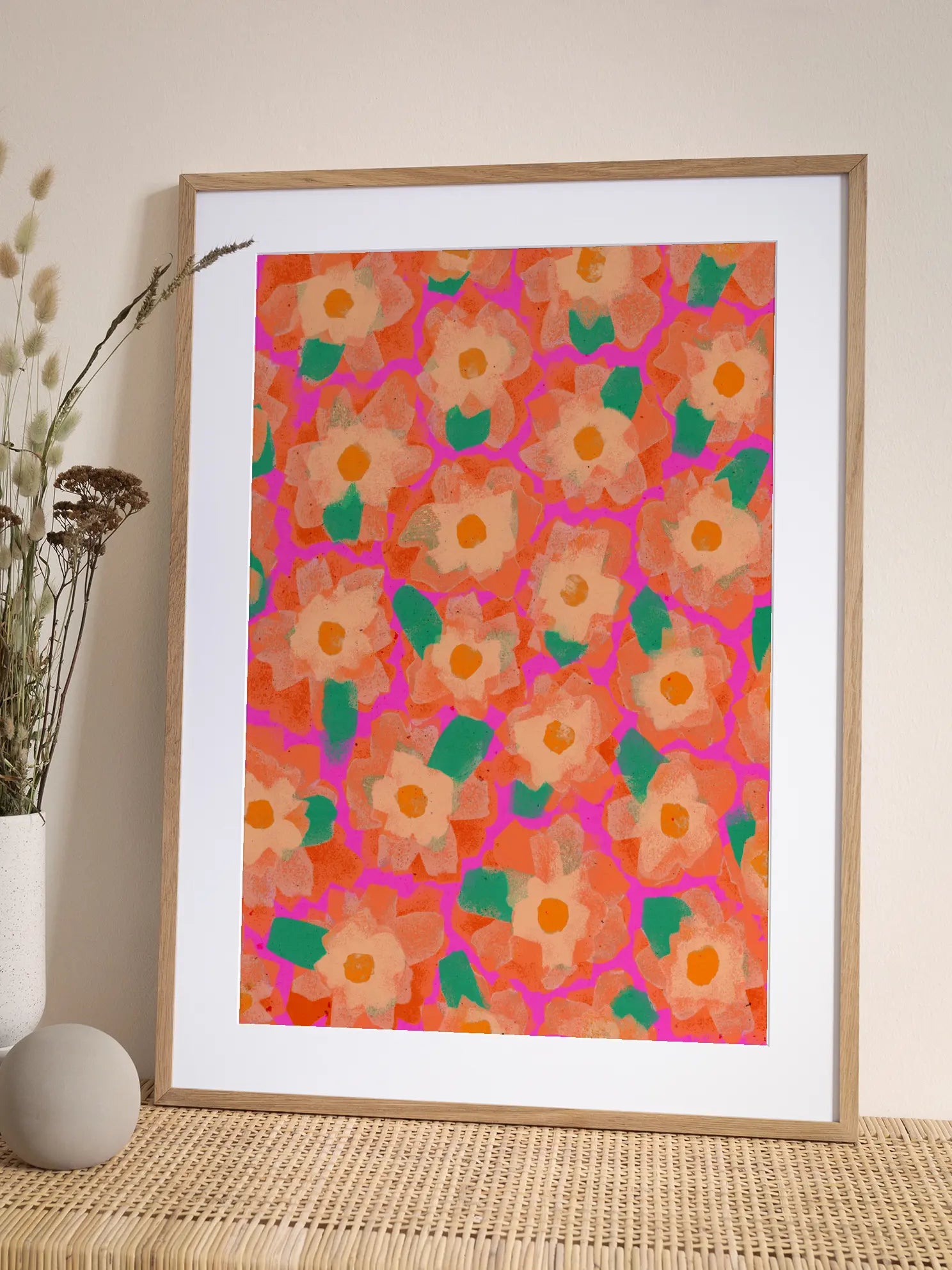 Lively Floral Pattern Poster
